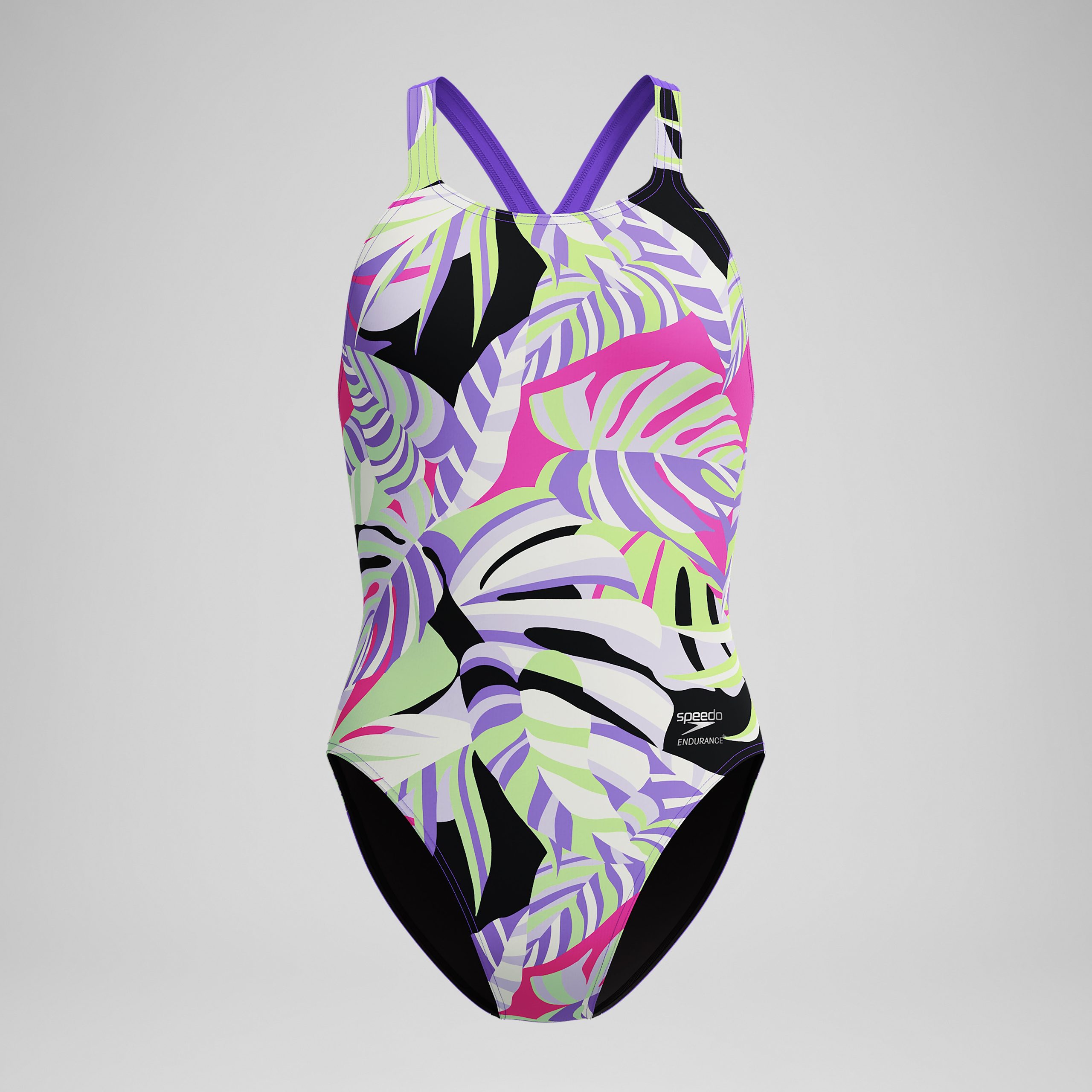 Women's Club Training Printed Powerback One Piece Purple/Yellow - Image 4