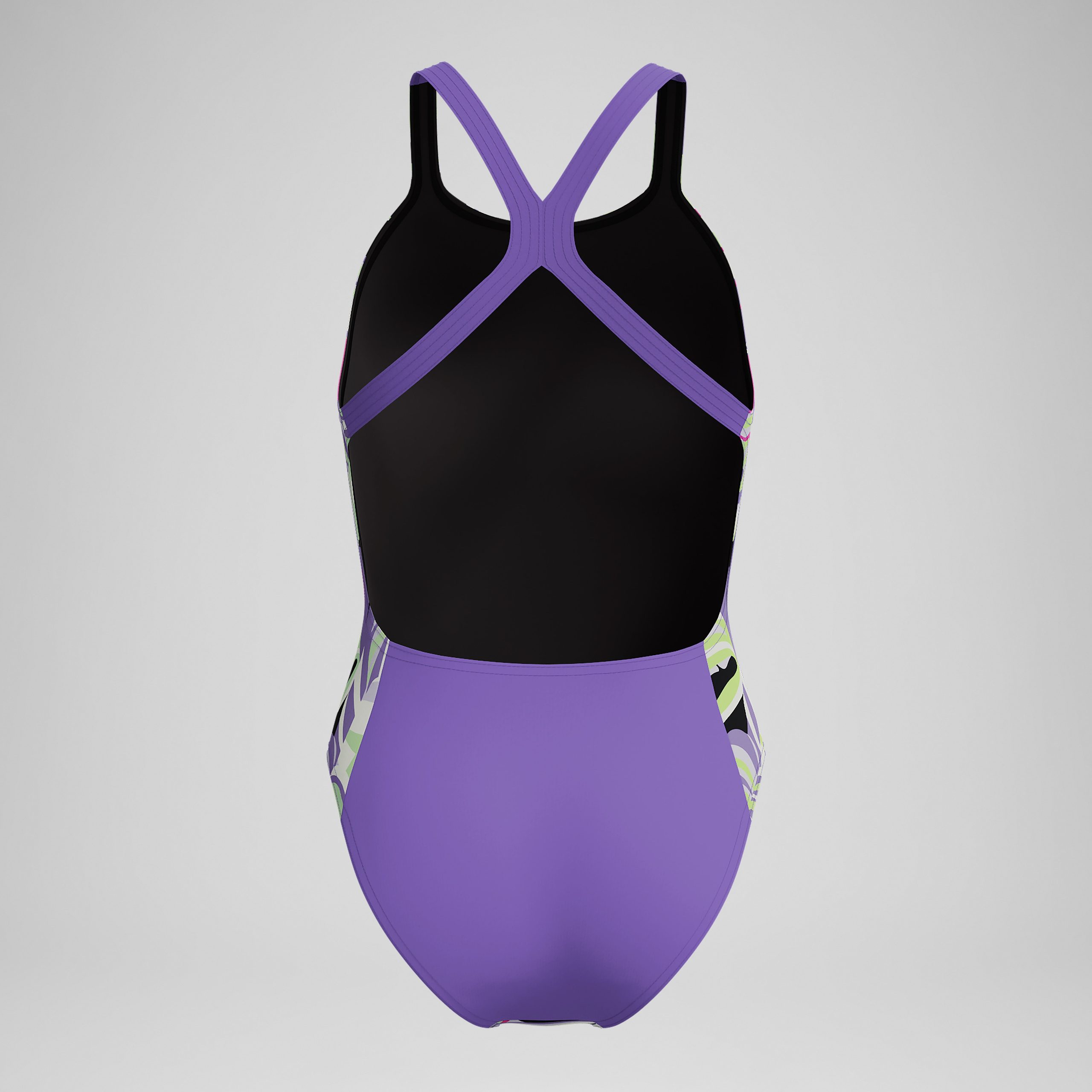 Women's Club Training Printed Powerback One Piece Purple/Yellow - Image 6