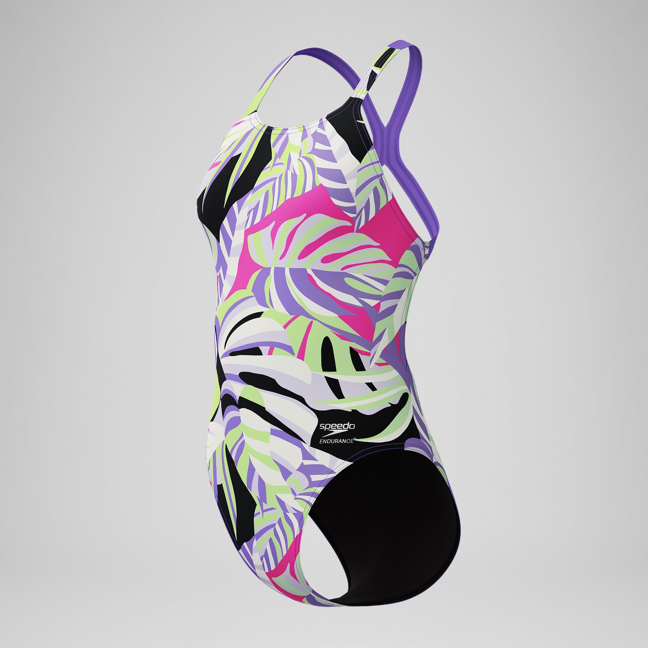 Women's Club Training Printed Powerback One Piece Purple/Yellow - Image 7