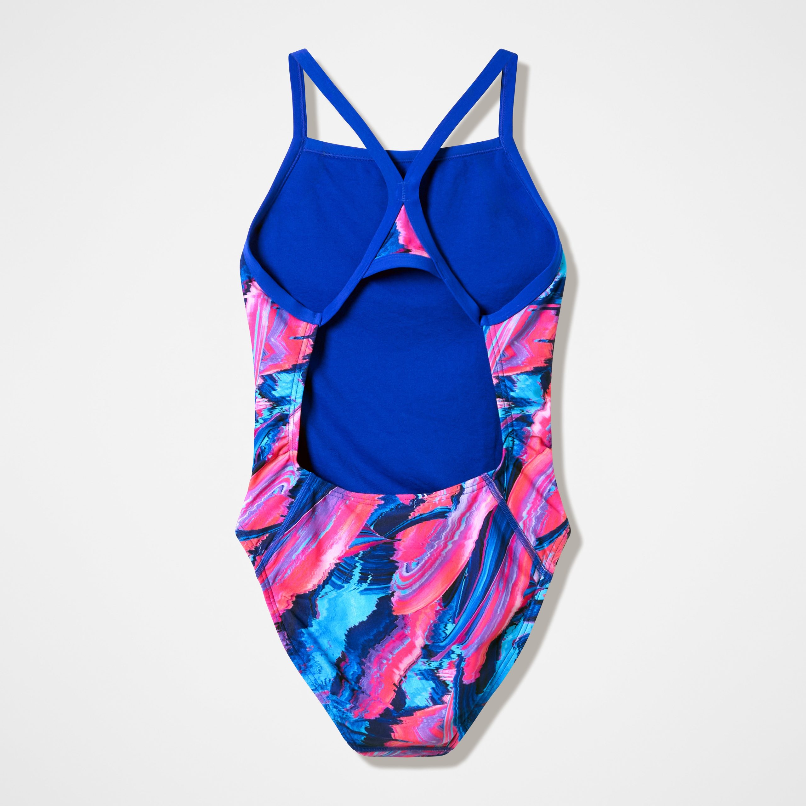 Women's Club Training Printed Turnback One Piece Blue/Pink - Image 5