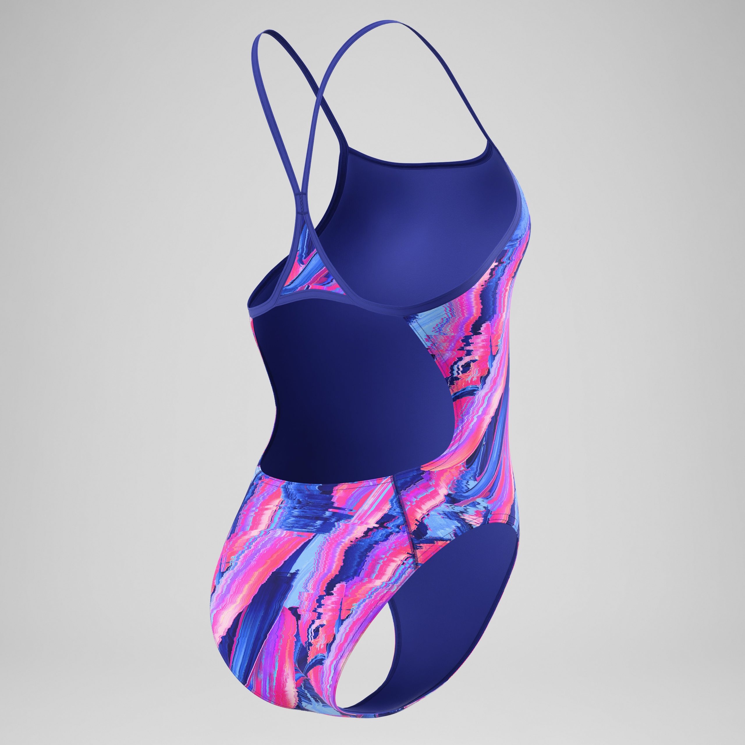 Women's Club Training Printed Turnback One Piece Blue/Pink - Image 7