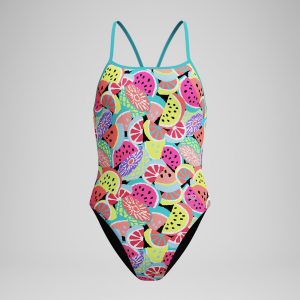 Women's Club Training Printed Turnback One Piece Green