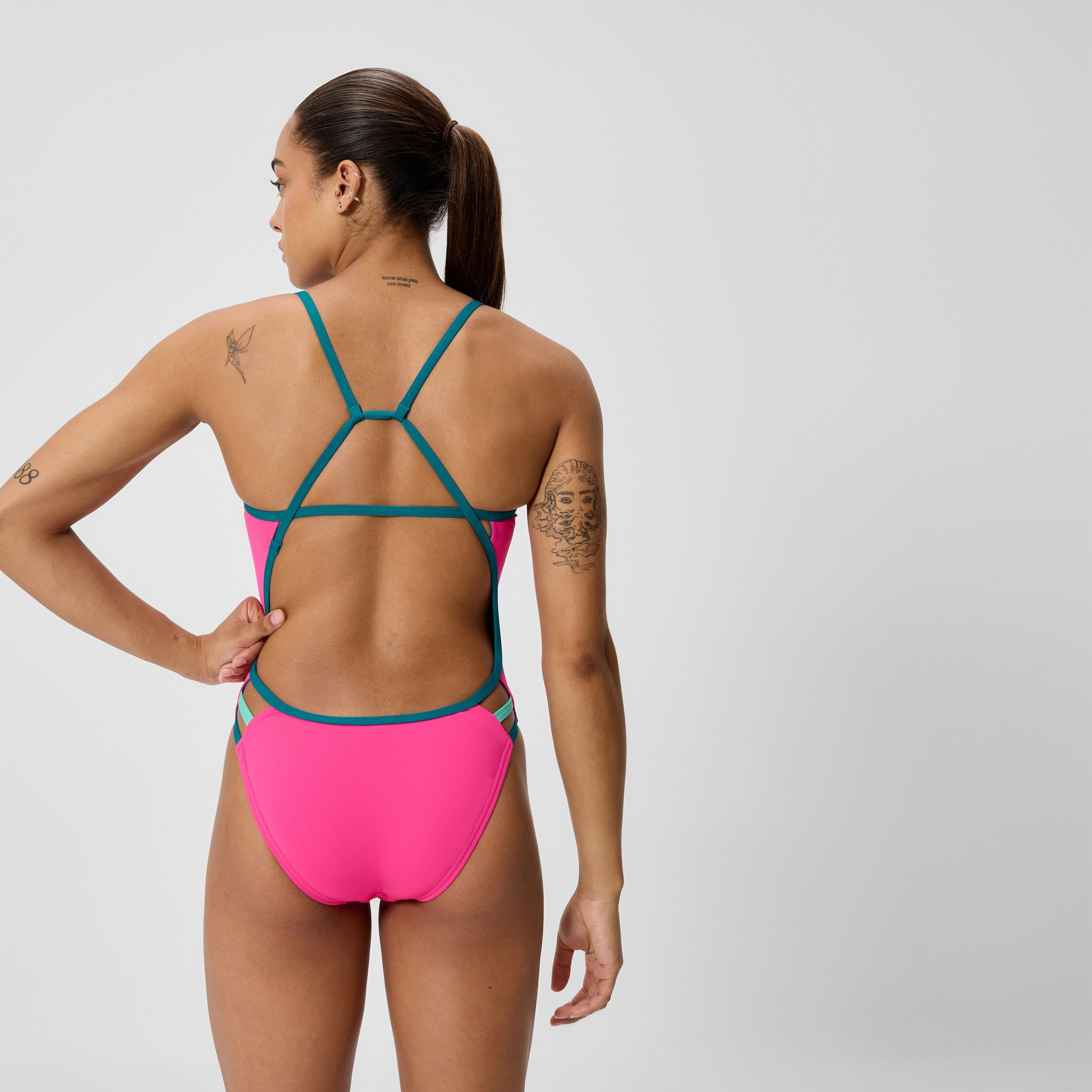 Women's Club Training Tri Back One Piece Pink - Image 3