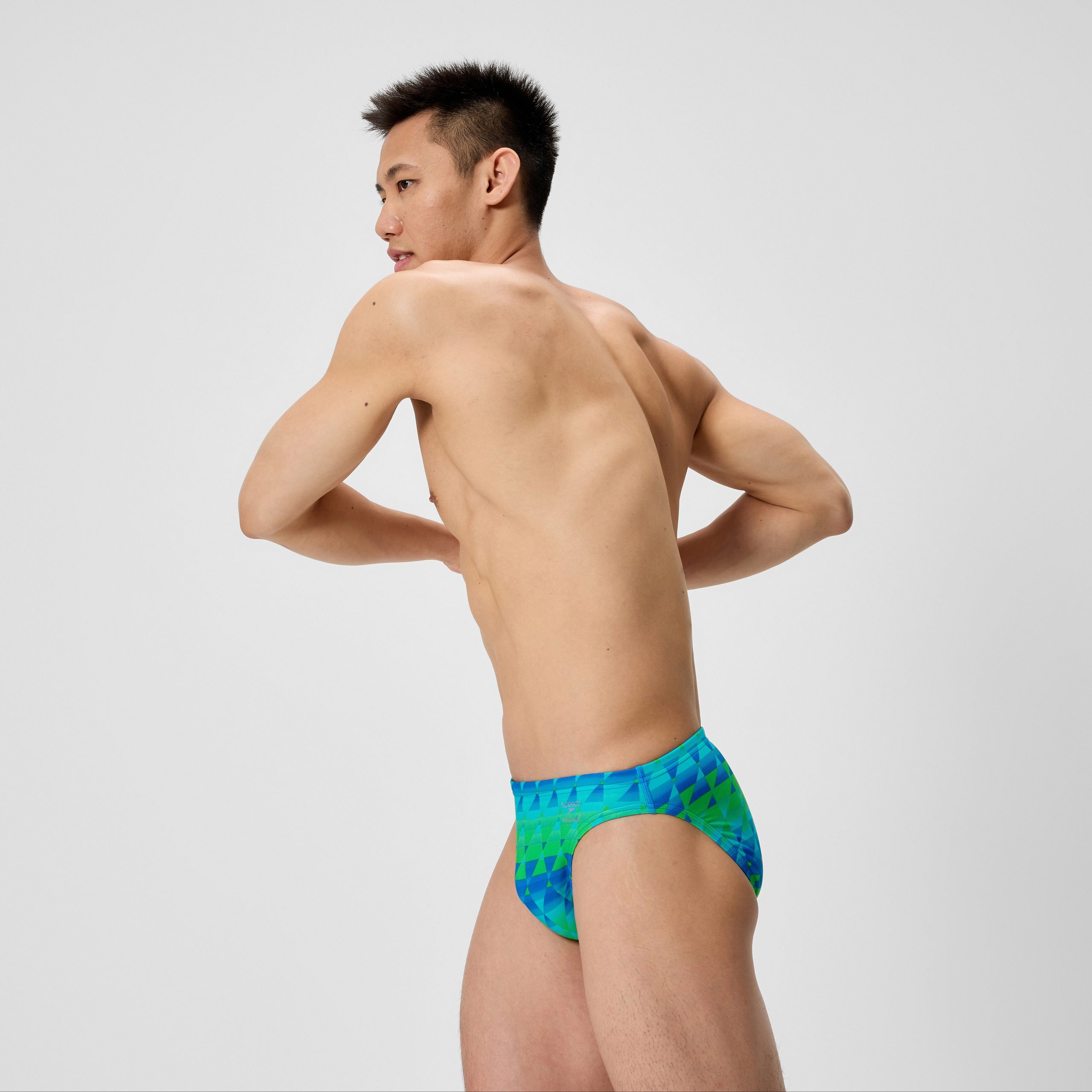 Men's Club Training Printed Brief Green/Blue - Image 2
