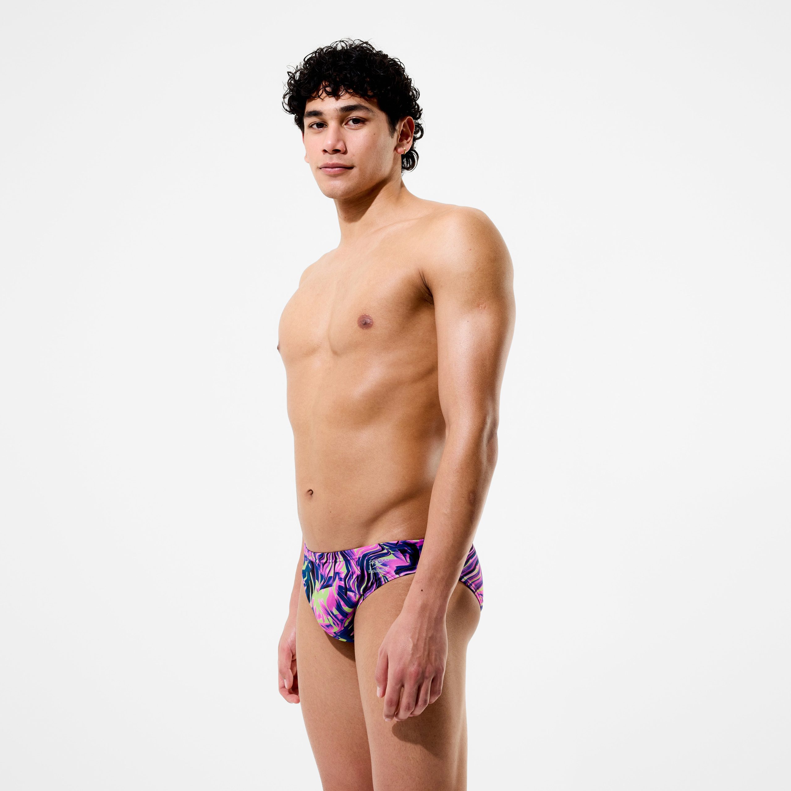 Men's Club Training Printed Brief Pink/Navy - Image 2