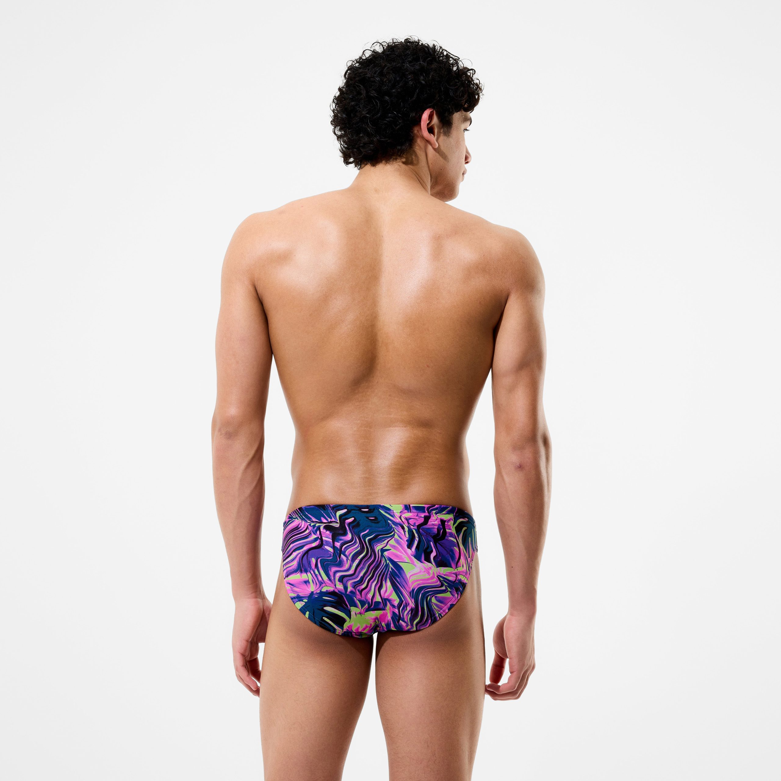 Men's Club Training Printed Brief Pink/Navy - Image 3