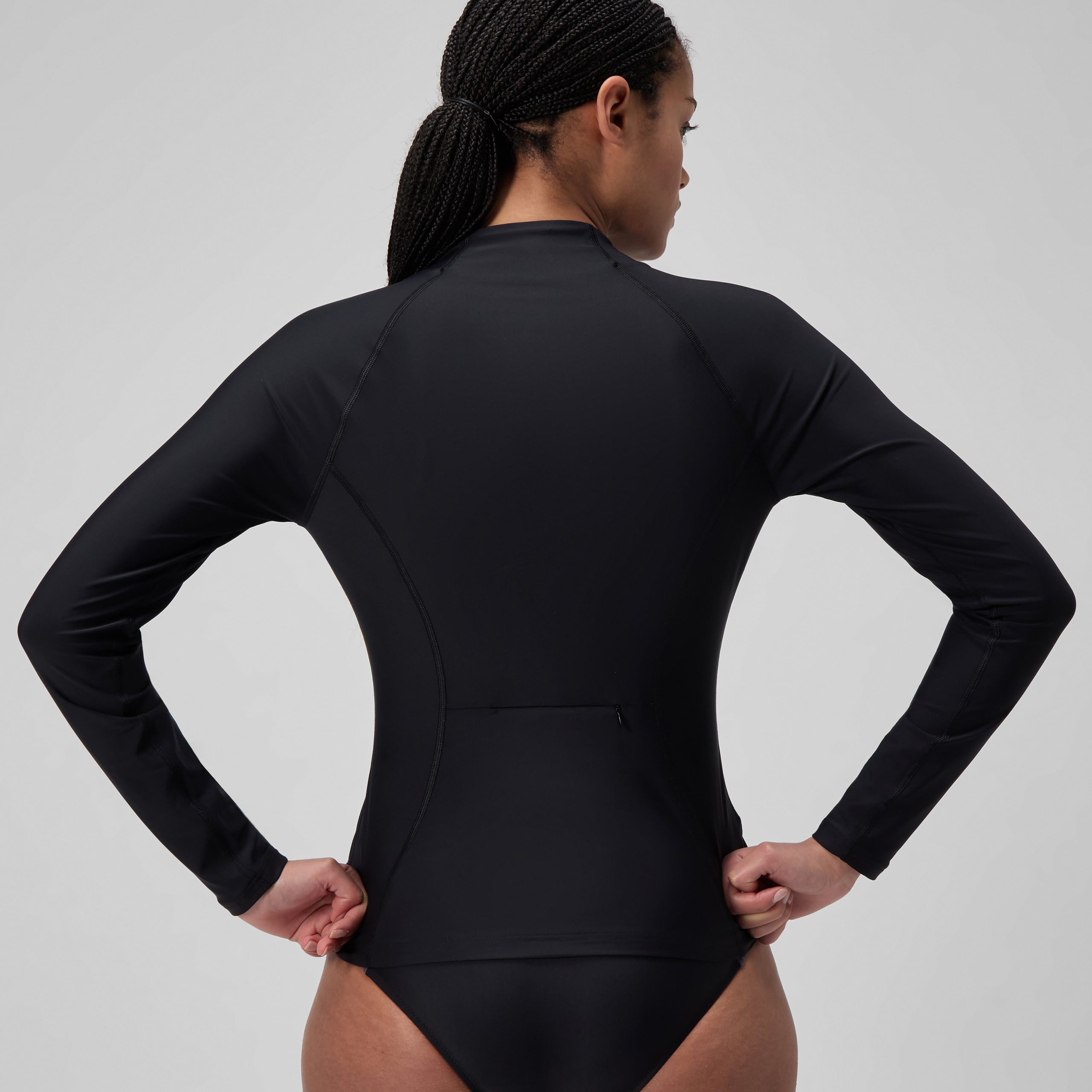 Women's Long Sleeve Rashguard Black/Dark Gray - Image 3