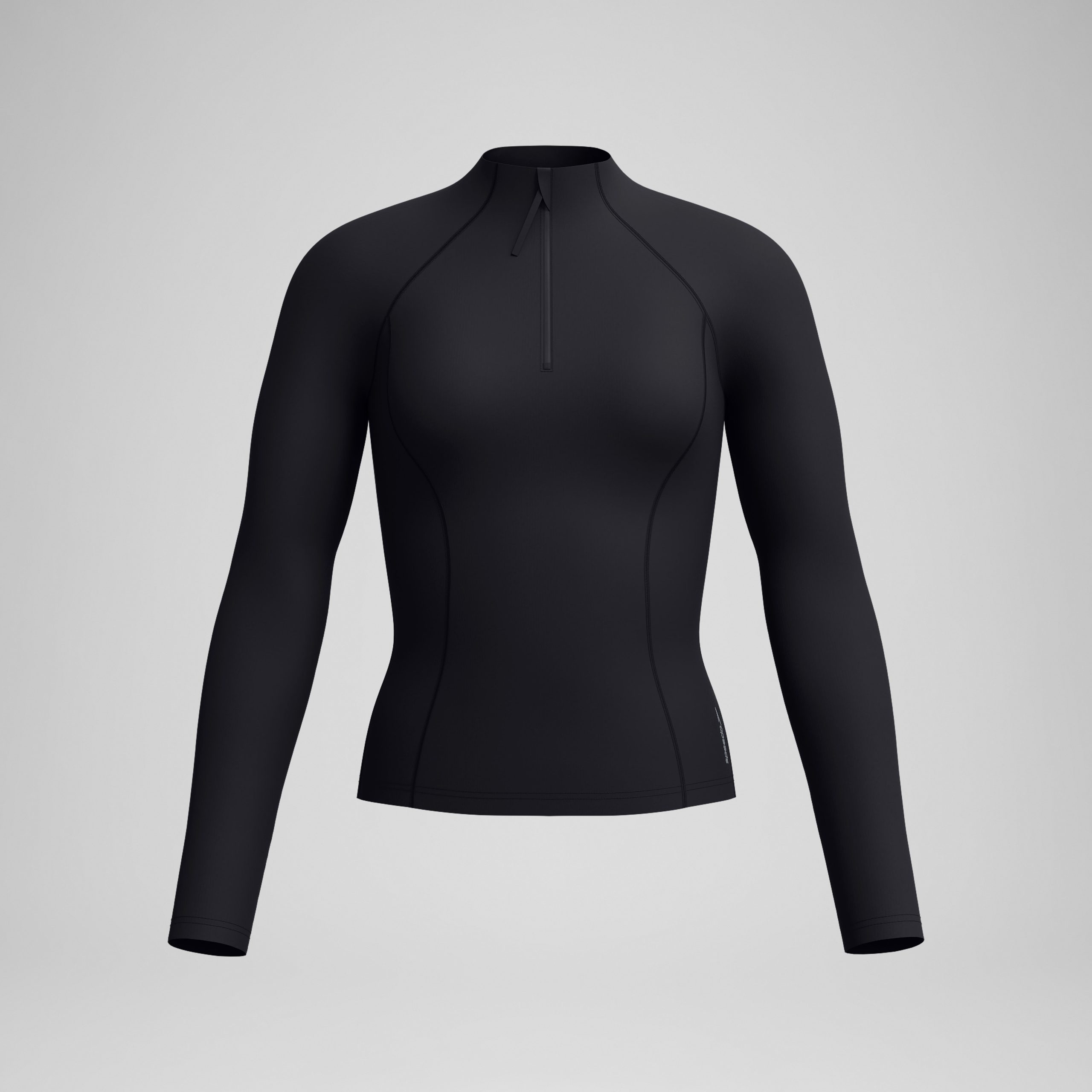 Women's Long Sleeve Rashguard Black/Dark Gray - Image 4