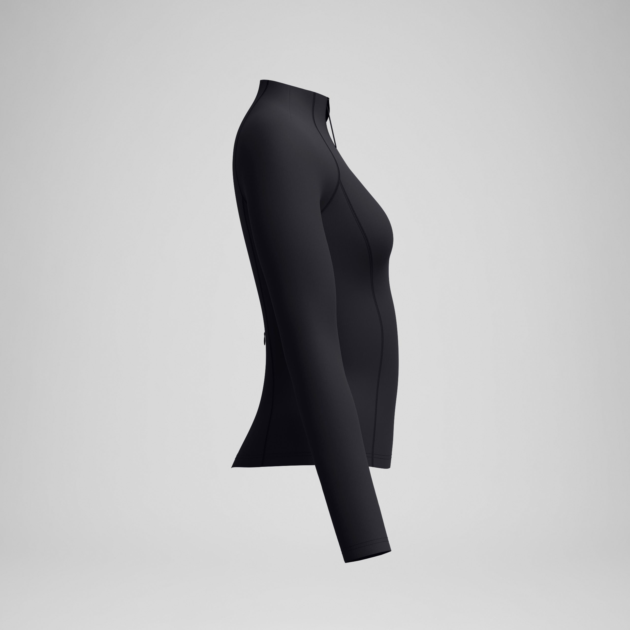 Women's Long Sleeve Rashguard Black/Dark Gray - Image 5