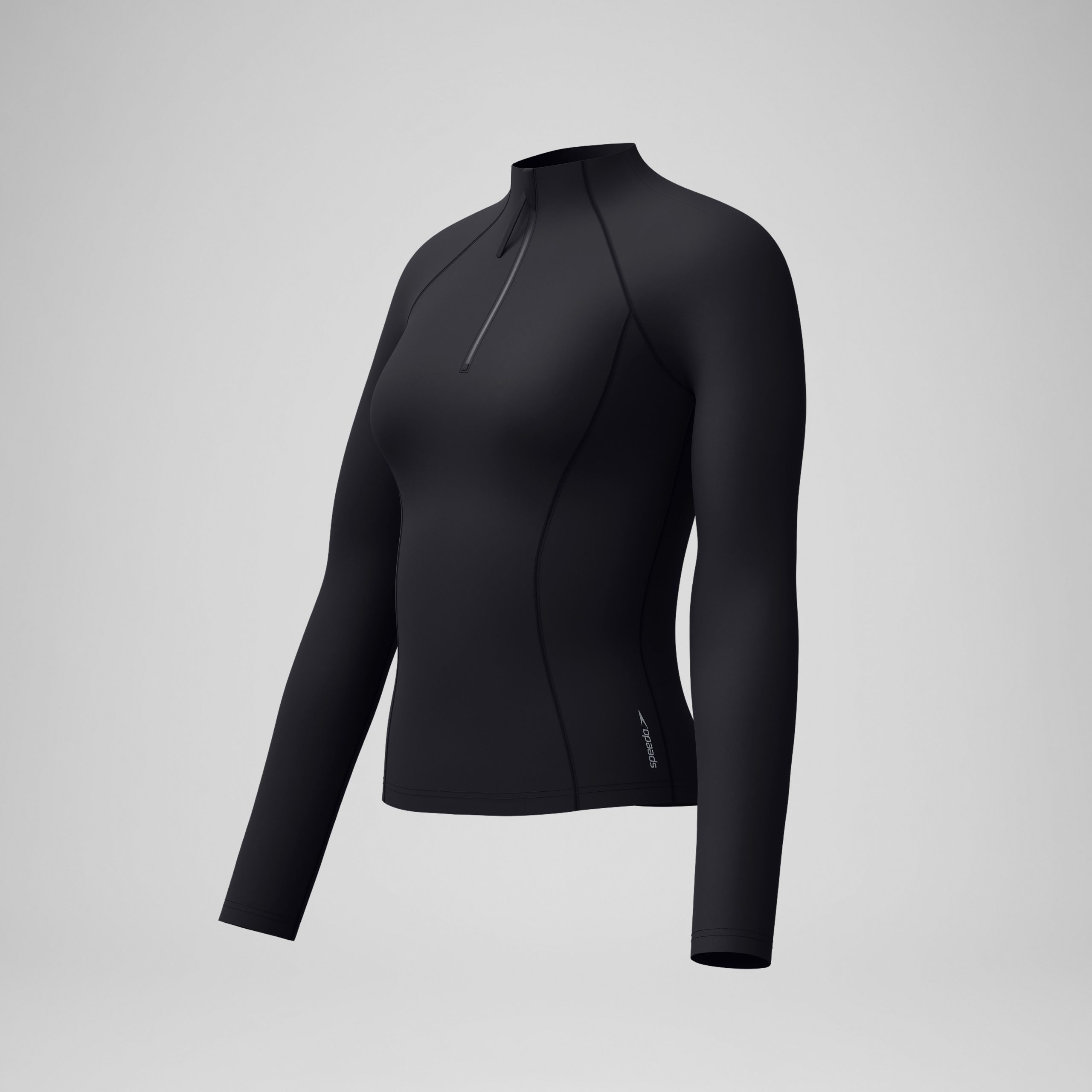 Women's Long Sleeve Rashguard Black/Dark Gray - Image 7