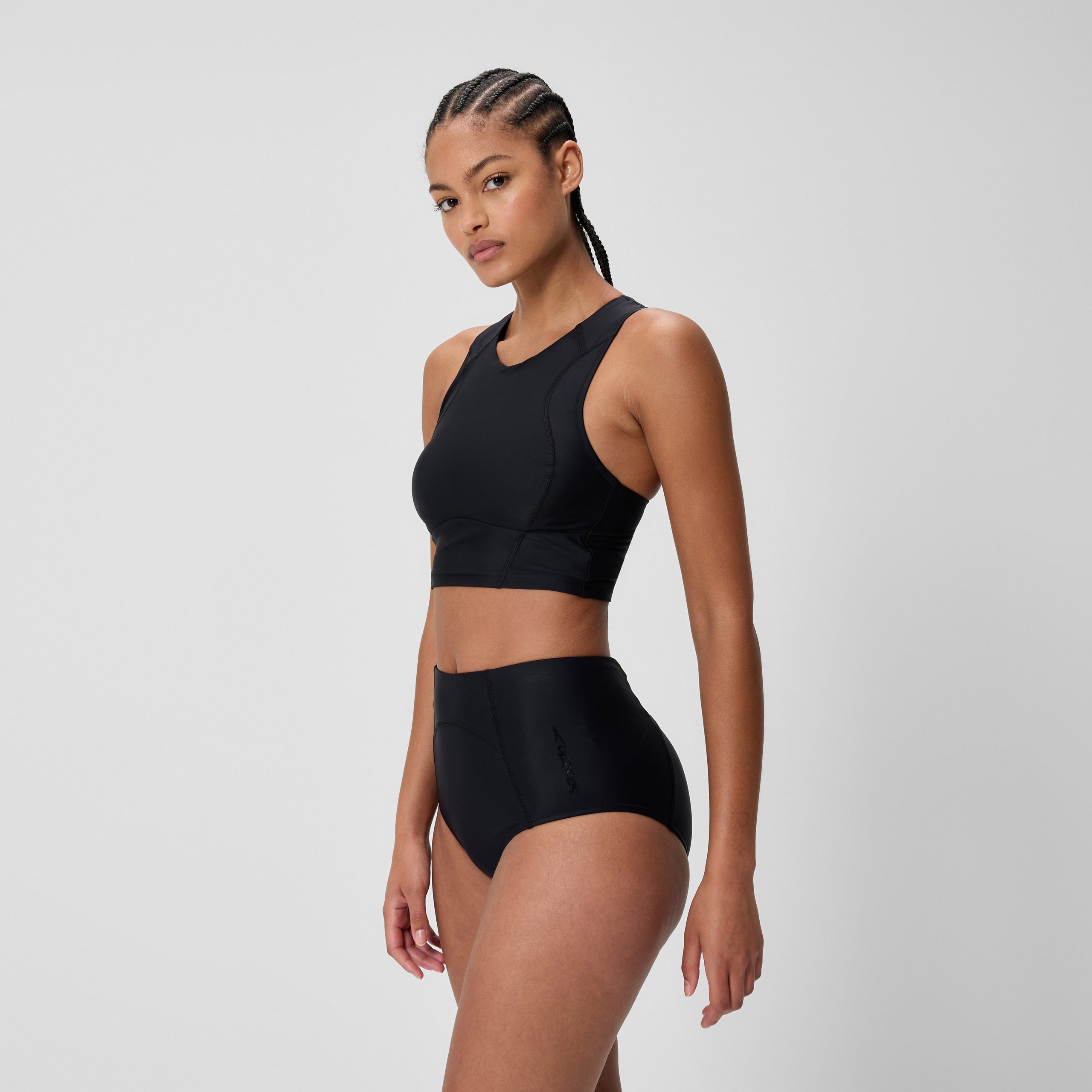Women's Ocean Flex Crop Top Black - Image 2