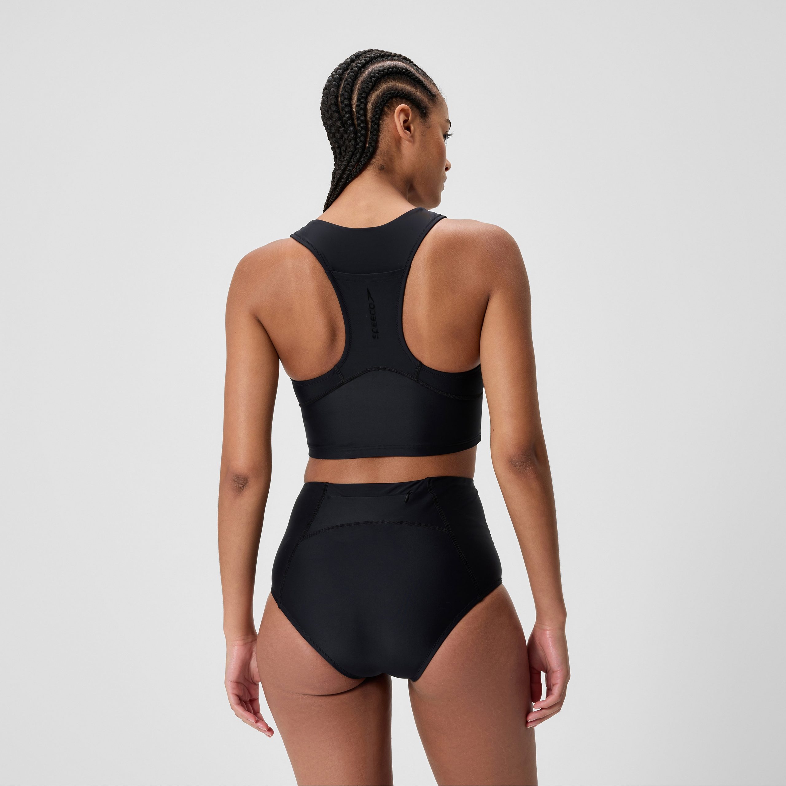 Women's Ocean Flex Crop Top Black - Image 3
