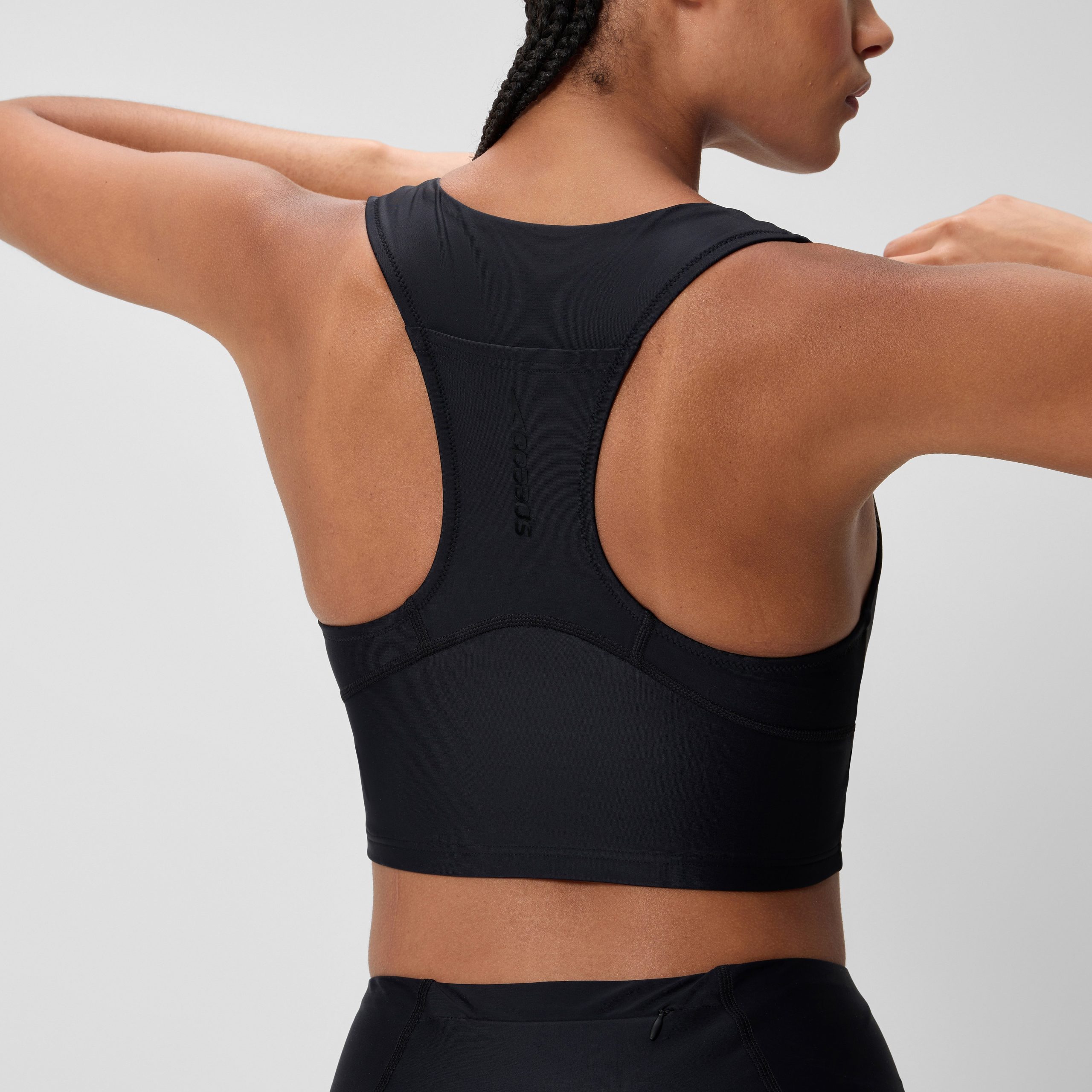 Women's Ocean Flex Crop Top Black - Image 8