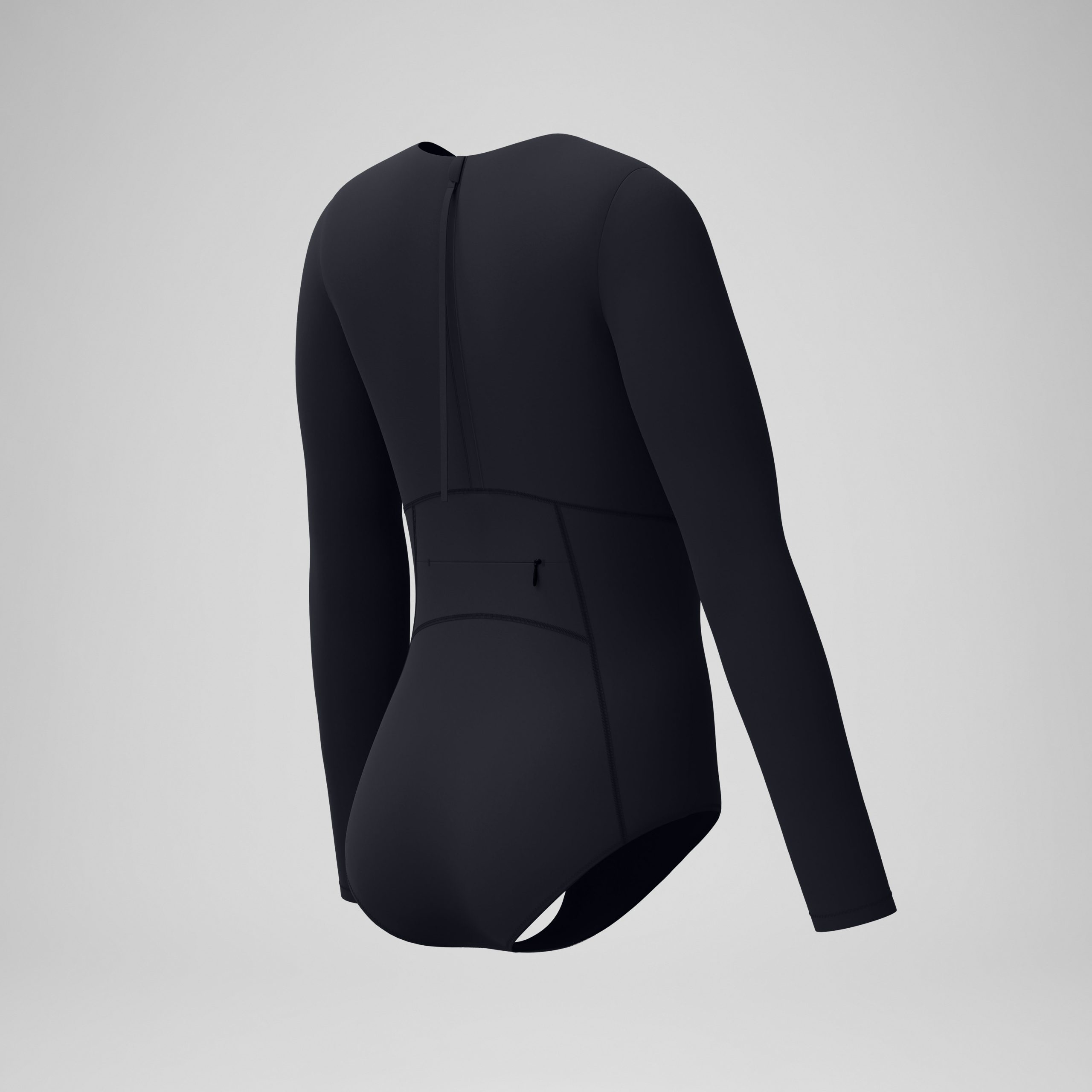 Women's Ocean Flex Long Sleeve Zip One Piece Black - Image 7