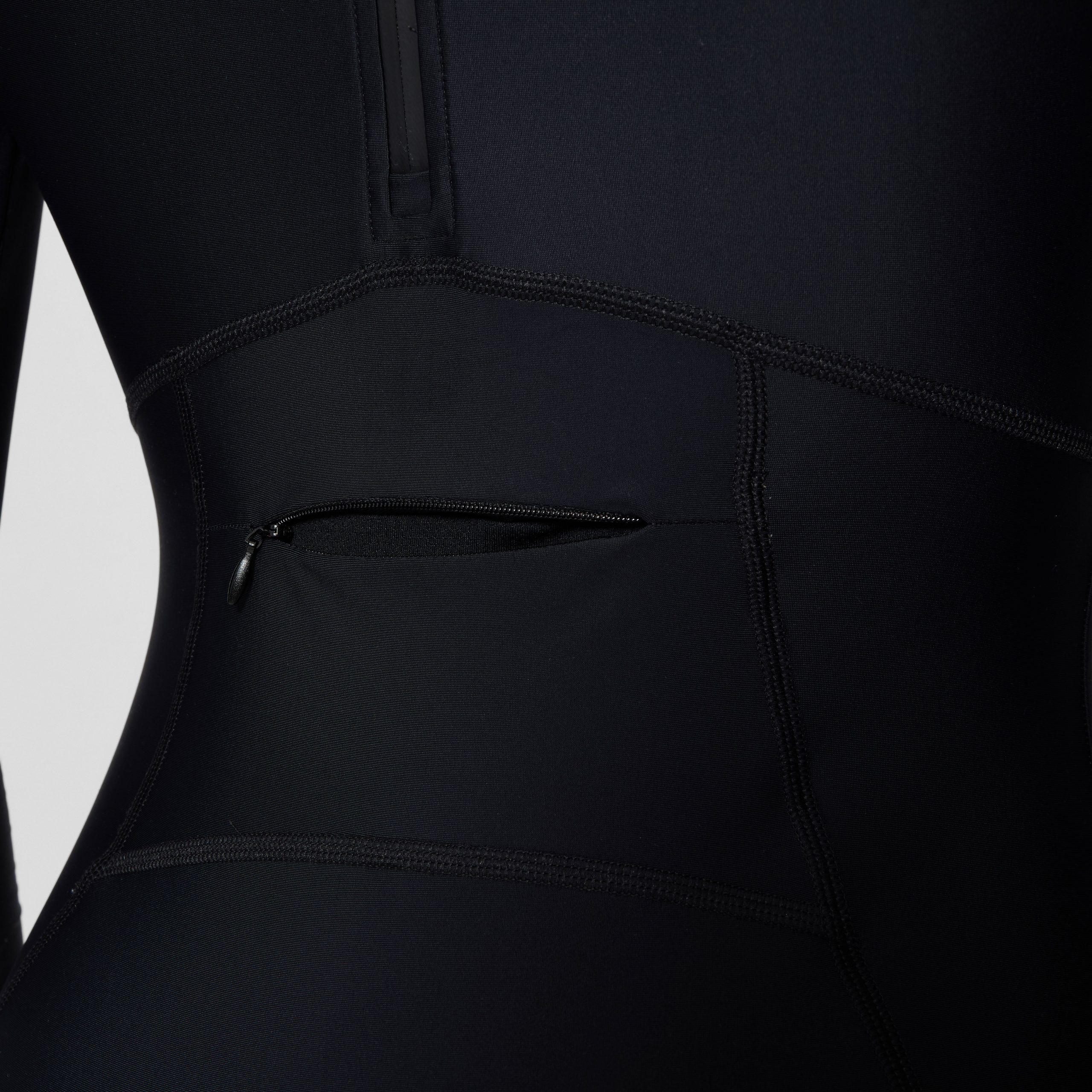 Women's Ocean Flex Long Sleeve Zip One Piece Black - Image 9
