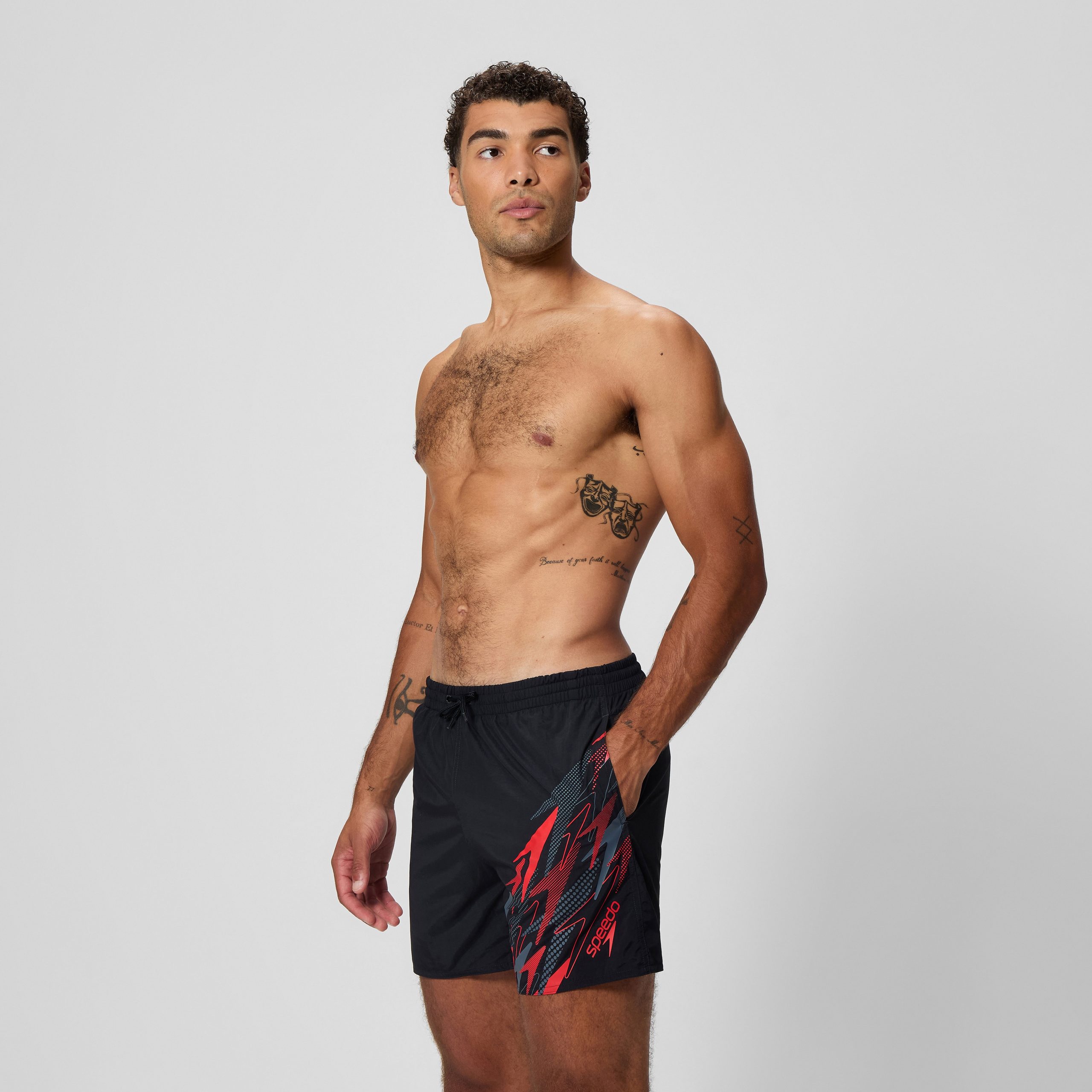 Men's Medley Logo Swim Shorts Black/Red - Image 2