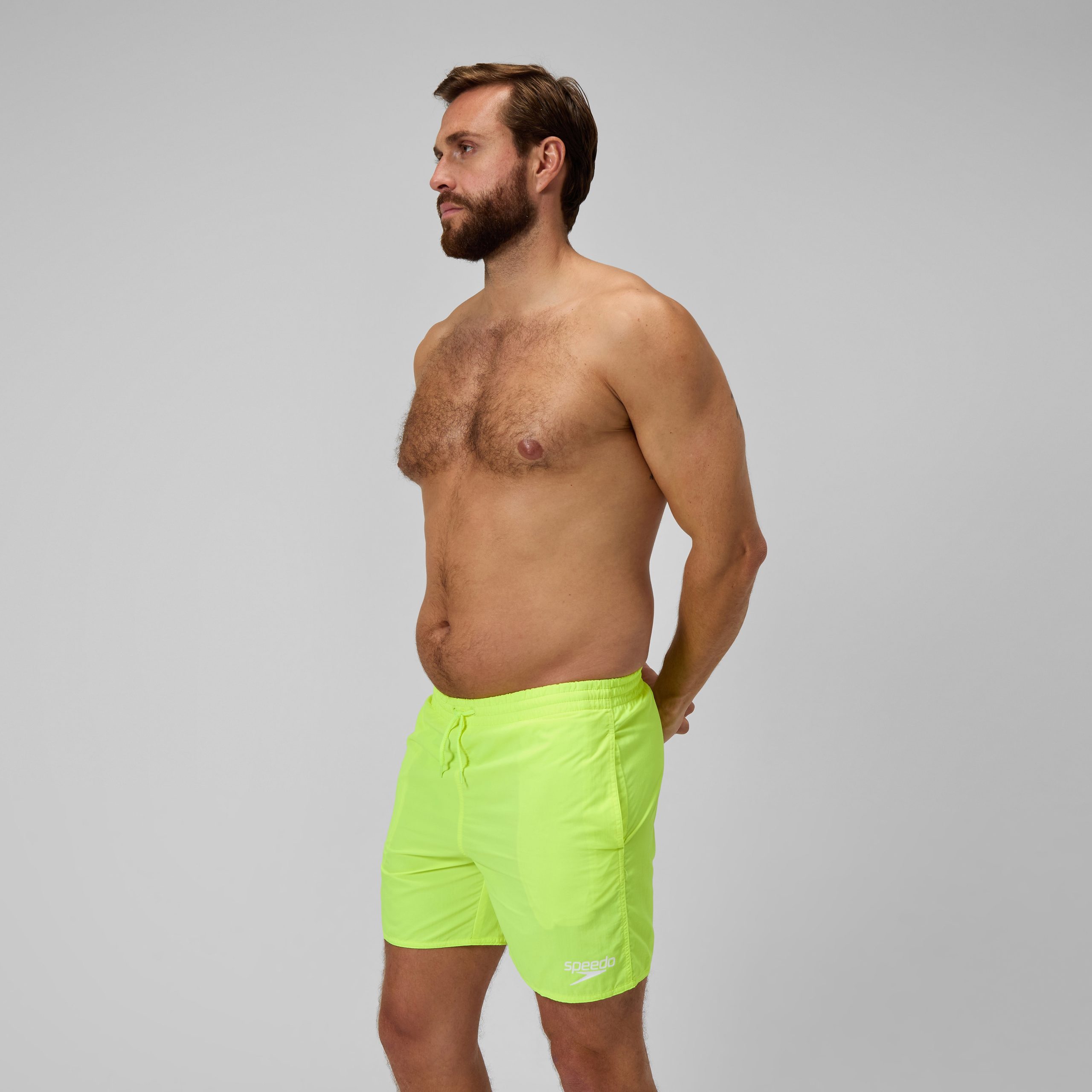 Men's Essential Watershort Swim Trunks Black/Yellow - Image 3