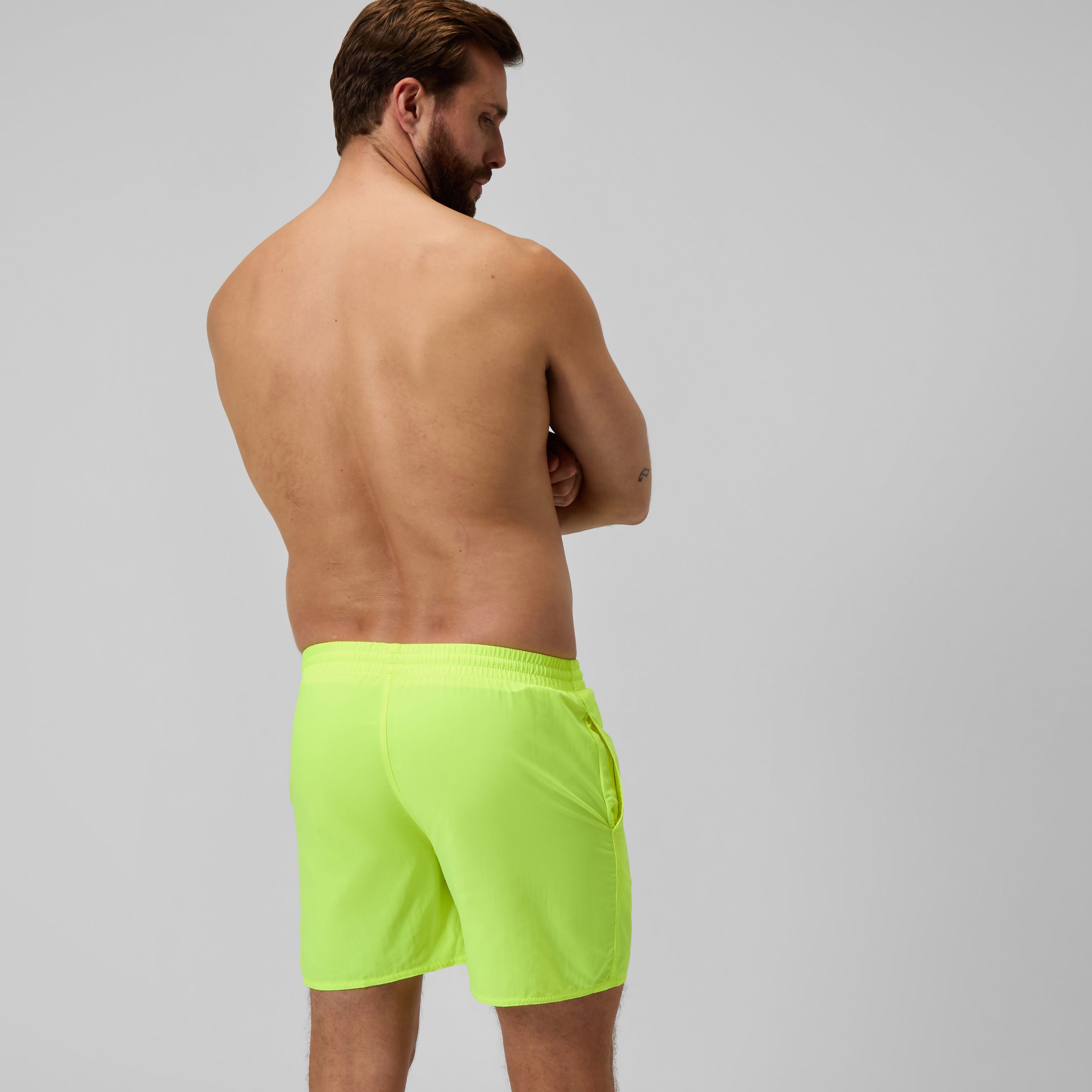 Men's Essential Watershort Swim Trunks Black/Yellow - Image 4