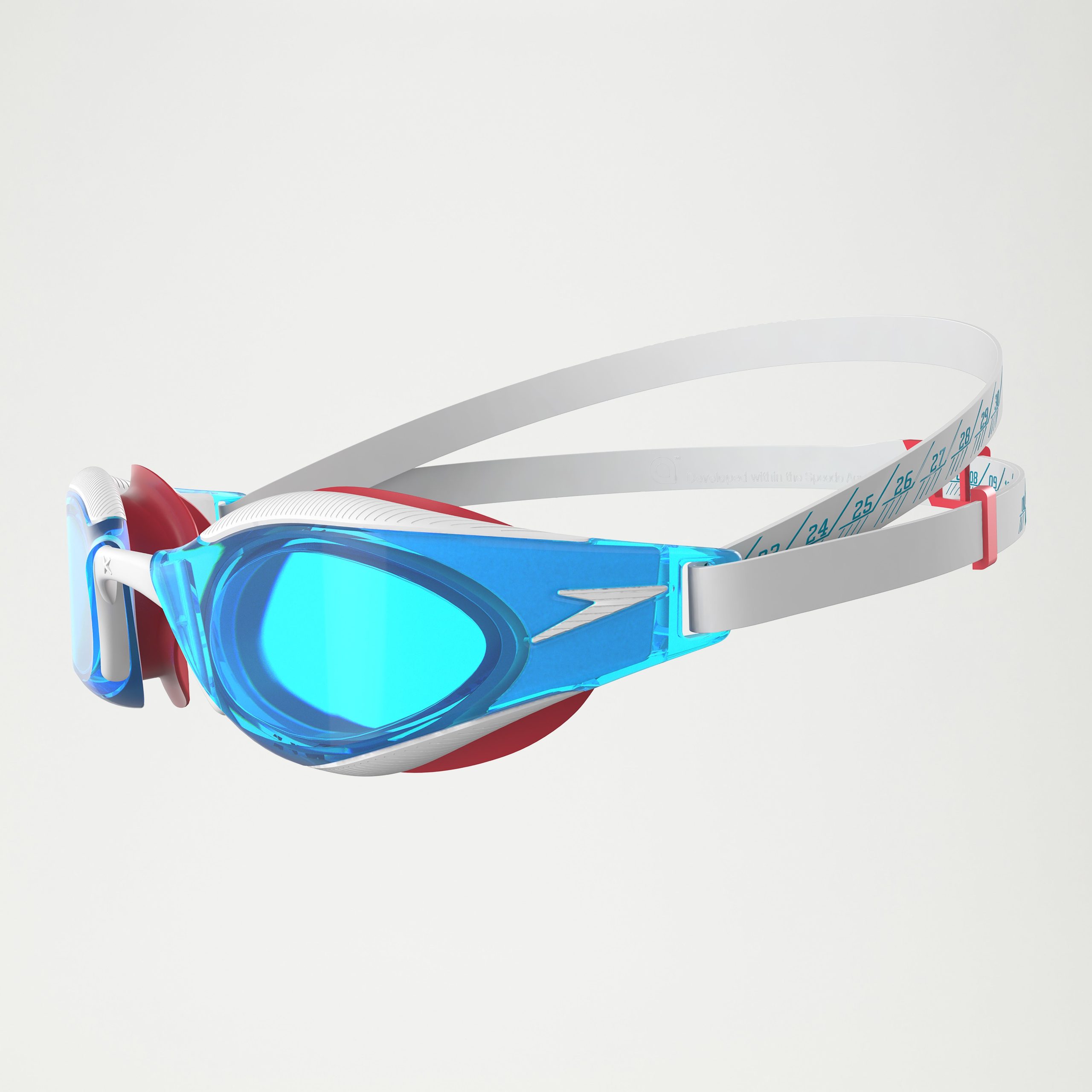 Adult Fastskin Hyper Elite Goggles White/Blue/Red - Image 2