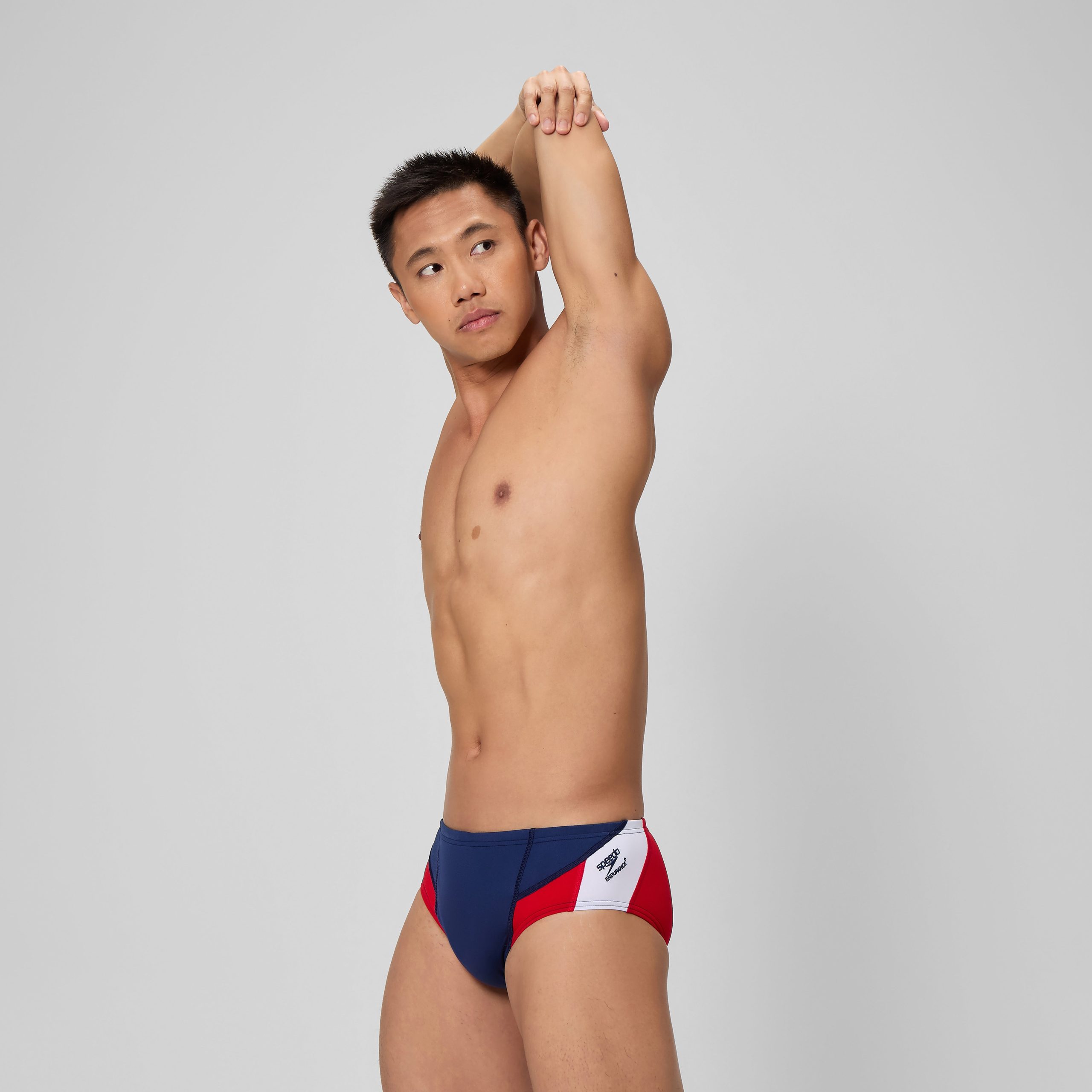 Men's Edge Splice Brief Navy/Red - Image 2
