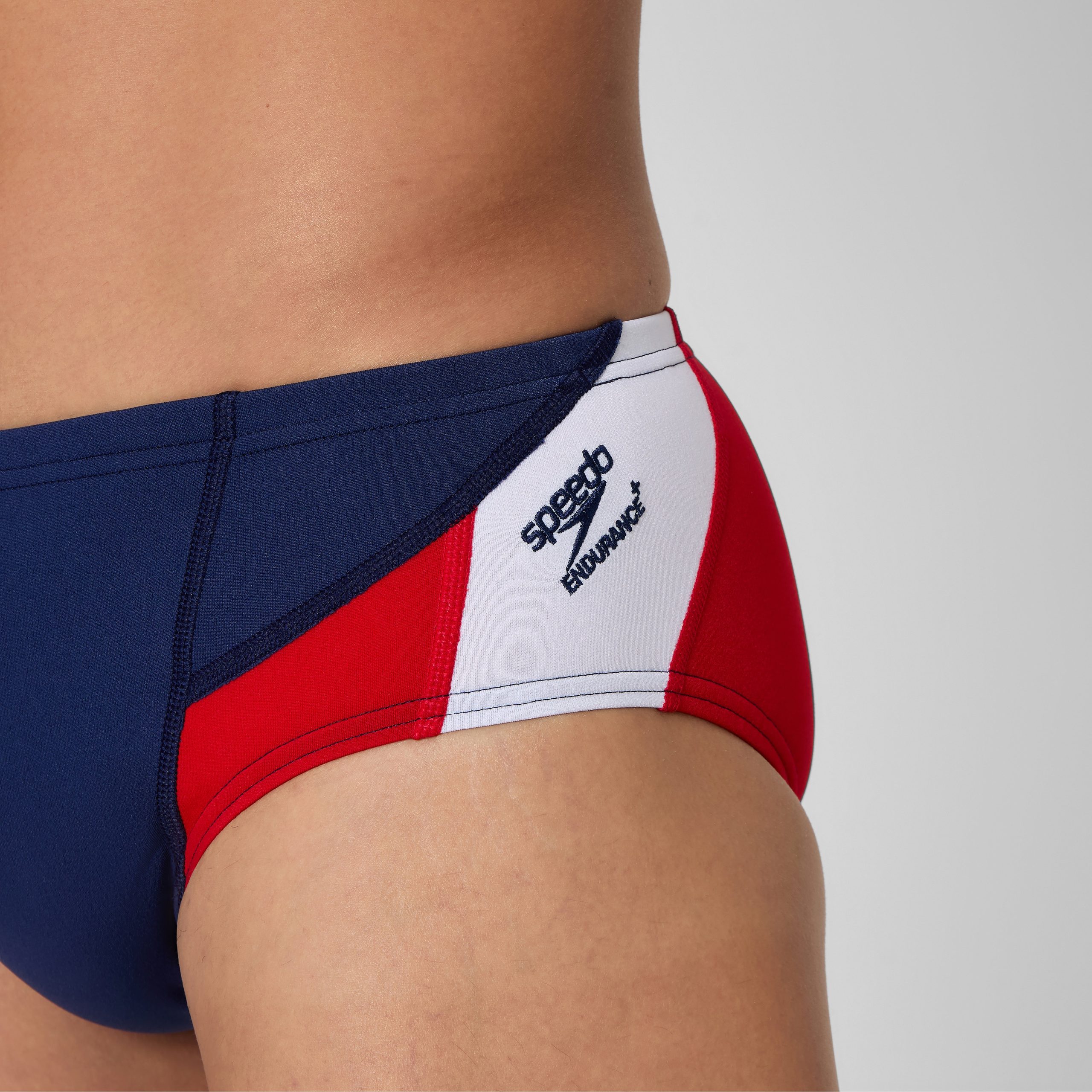 Men's Edge Splice Brief Navy/Red - Image 4