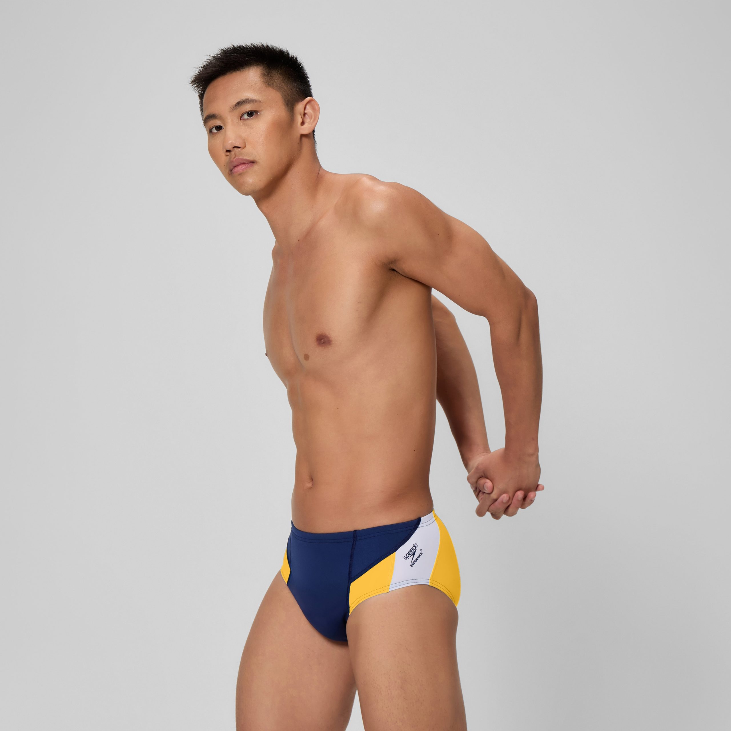 Men's Edge Splice Brief Navy/Gold - Image 2