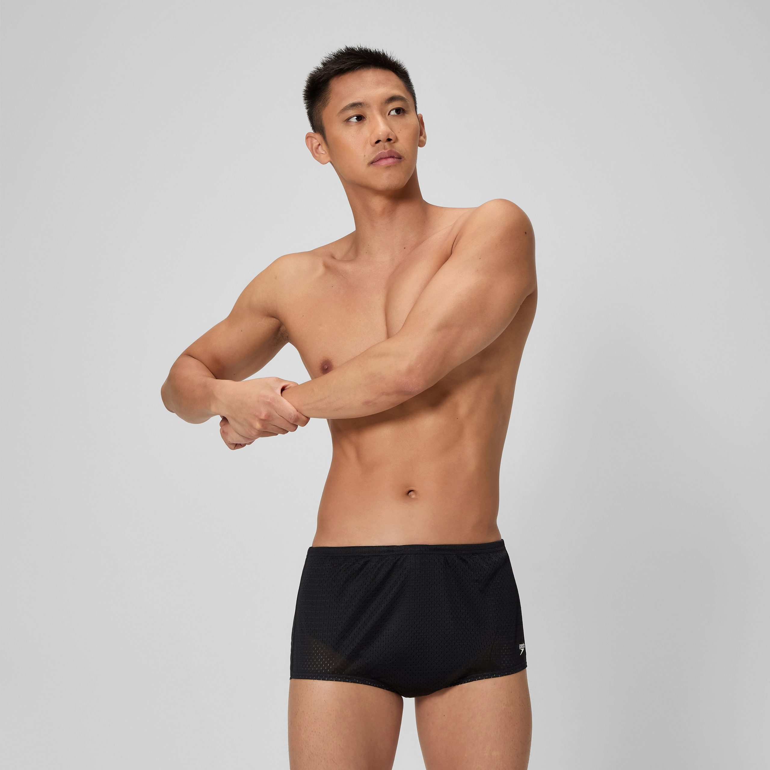 Men's Solid Poly Mesh Training Suit Black