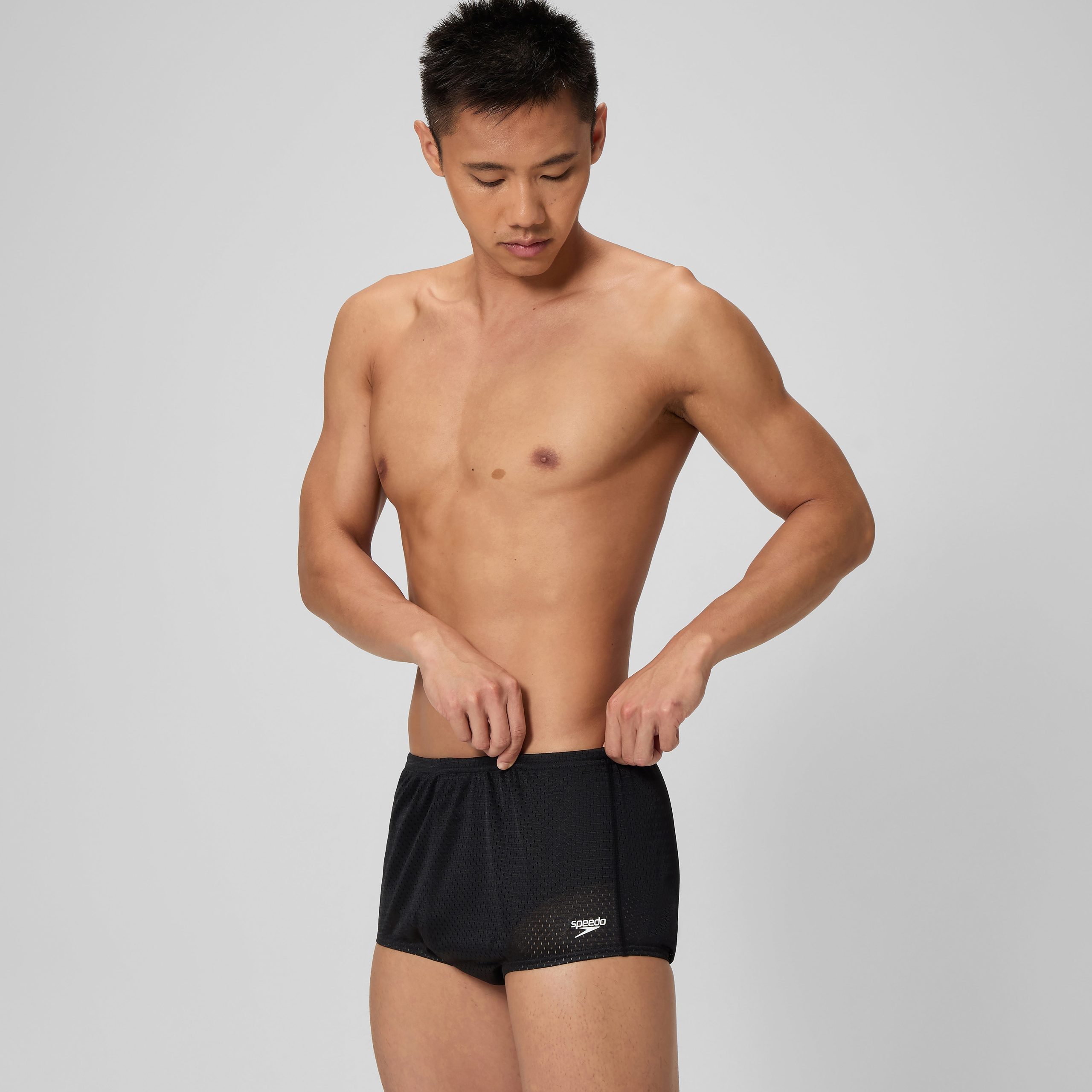 Men's Solid Poly Mesh Training Suit Black - Image 2