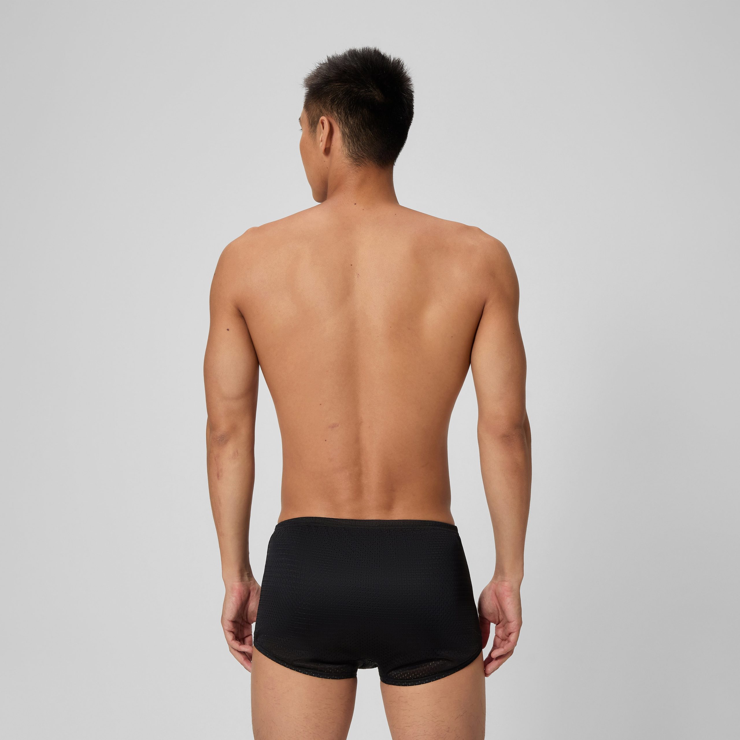 Men's Solid Poly Mesh Training Suit Black - Image 3