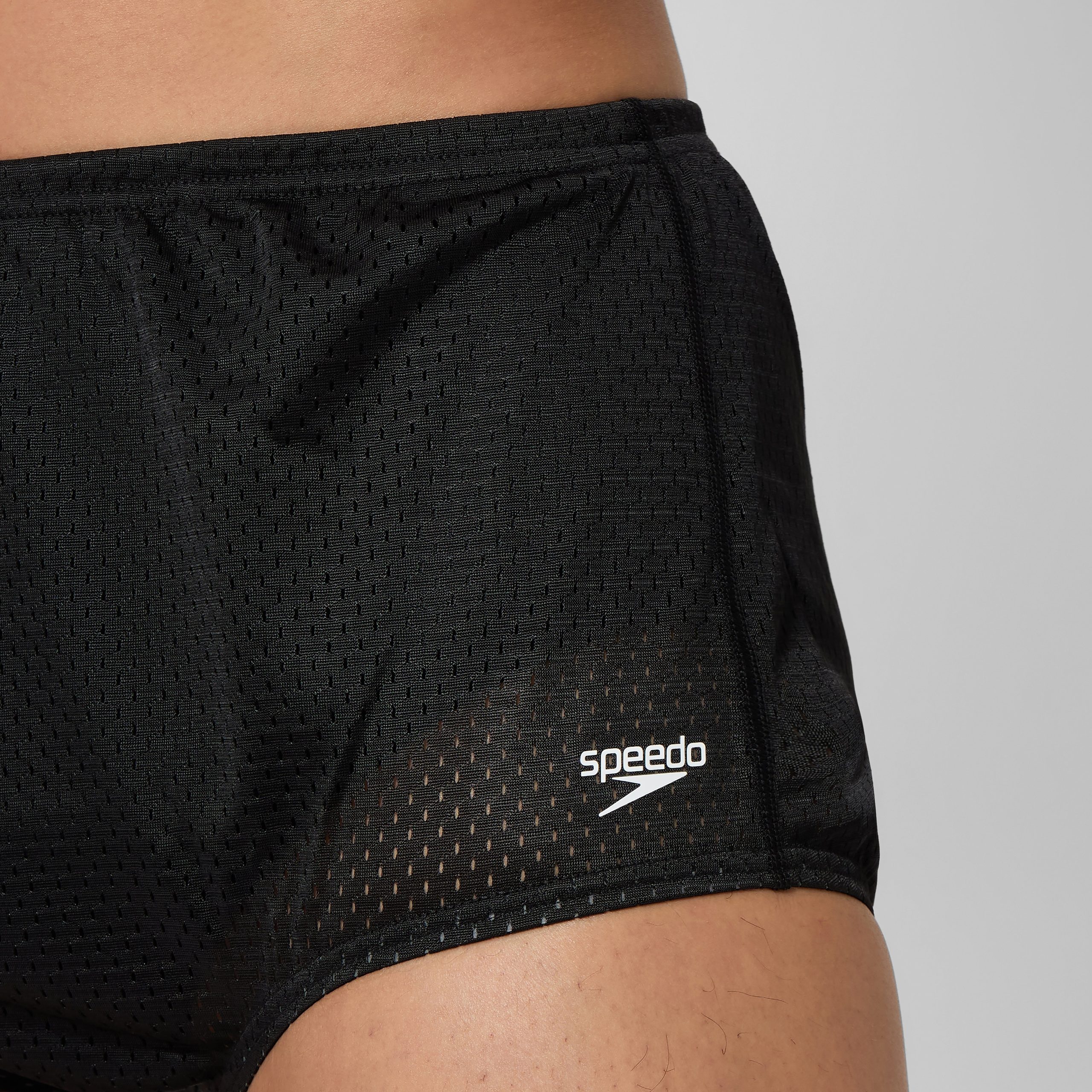 Men's Solid Poly Mesh Training Suit Black - Image 4