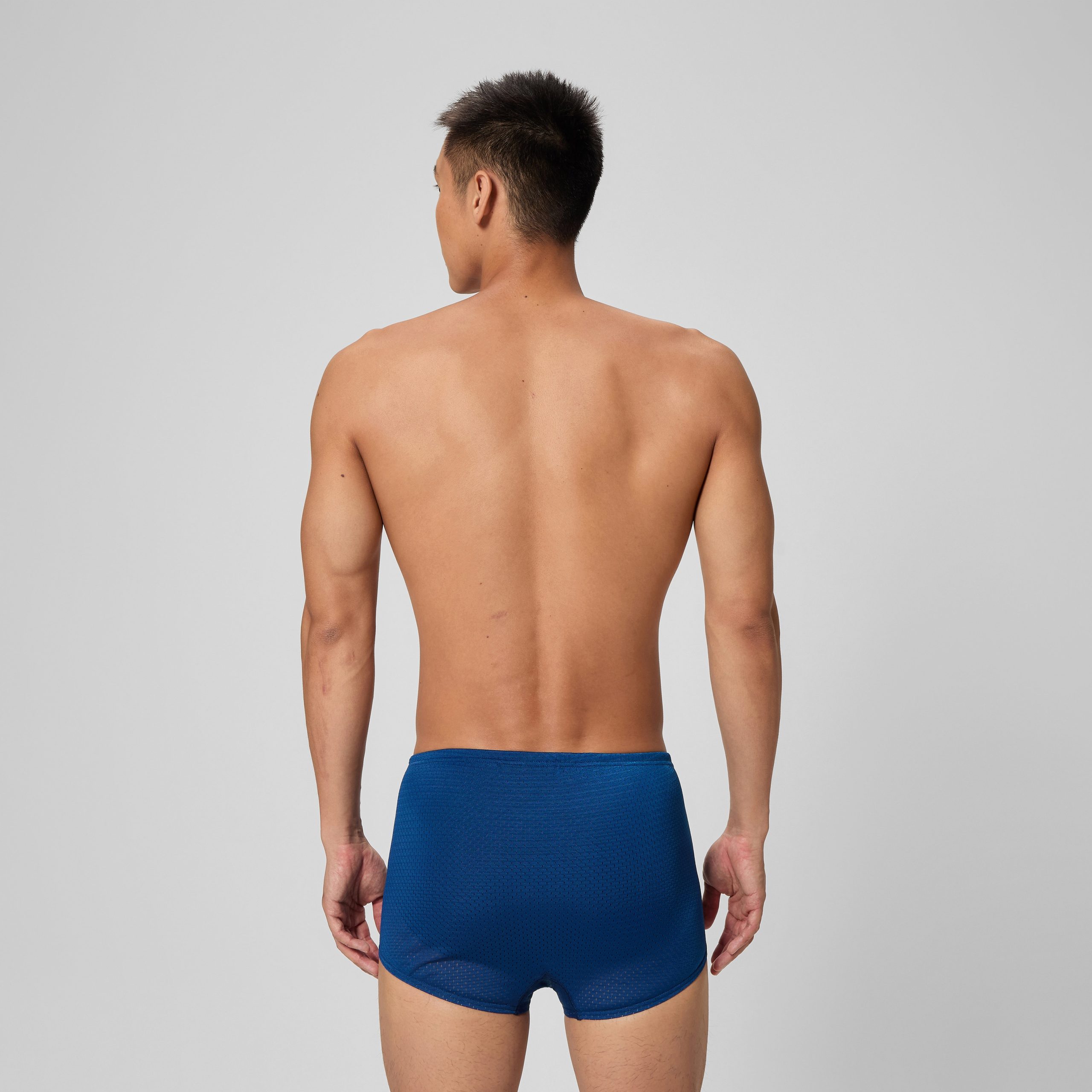 Men's Solid Poly Mesh Training Suit Navy - Image 3
