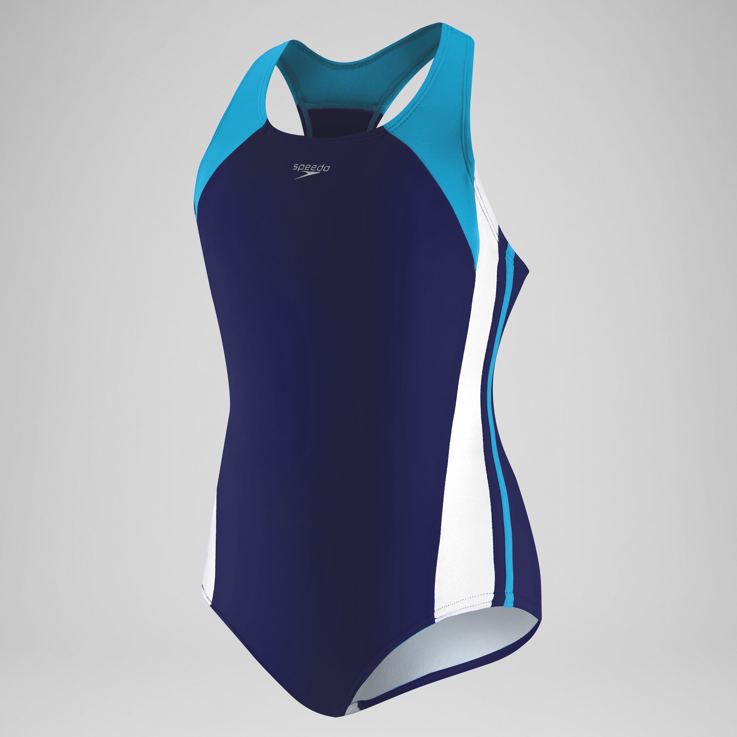 Girls Solid Infinity Splice One Piece Navy
