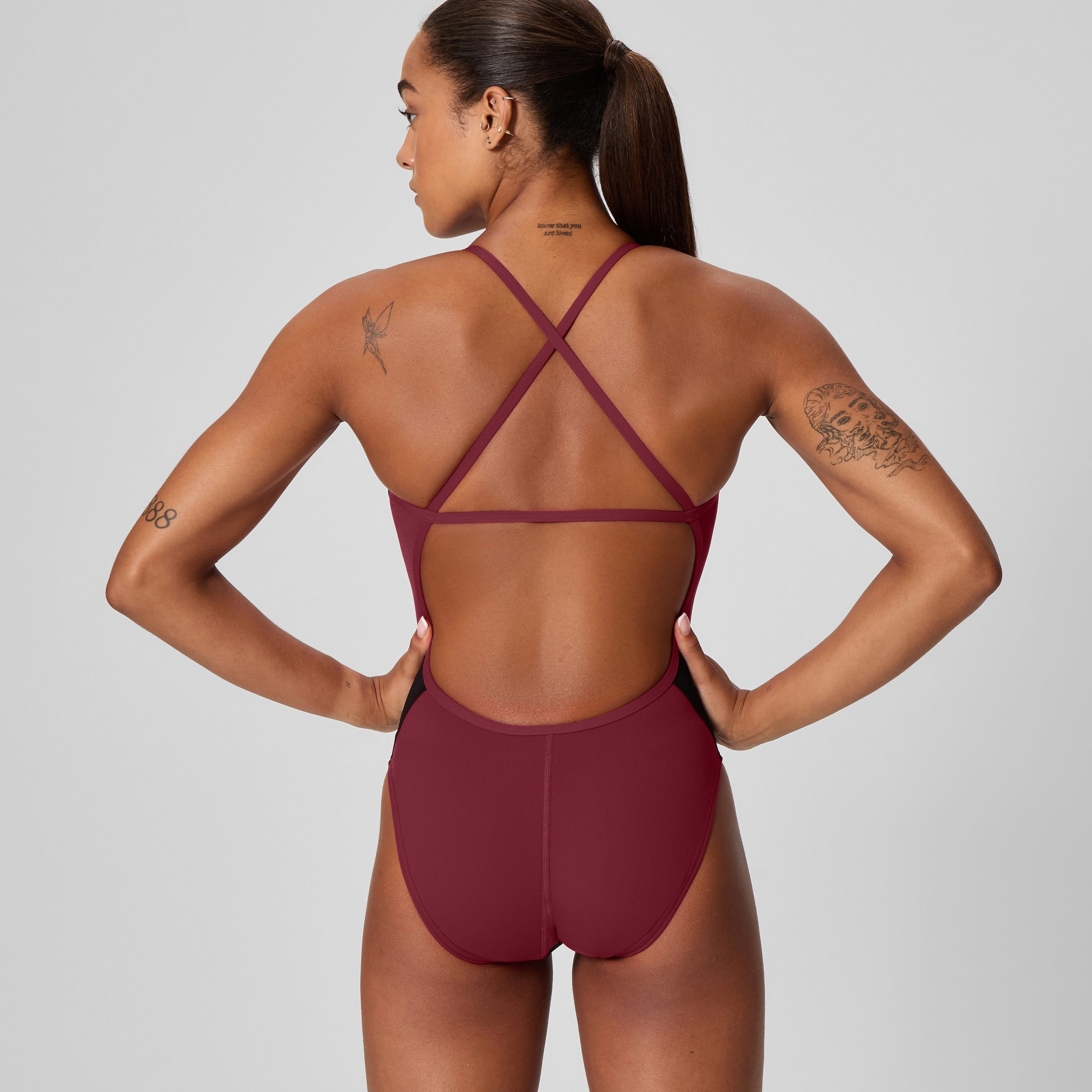 Women's Edge Splice Crossback One Piece Black - Image 3