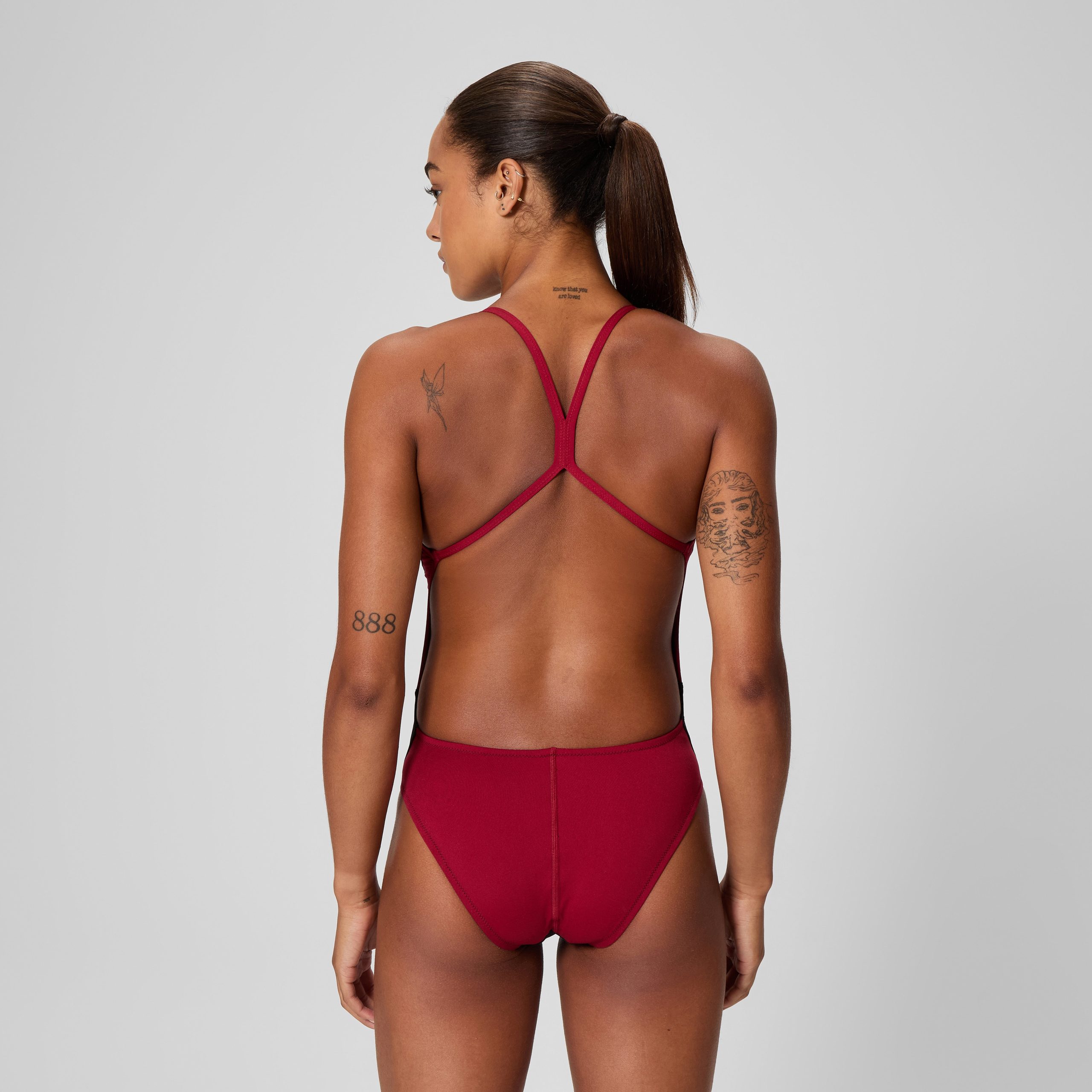 Women's Edge Splice One Back One Piece Black/Red - Image 3