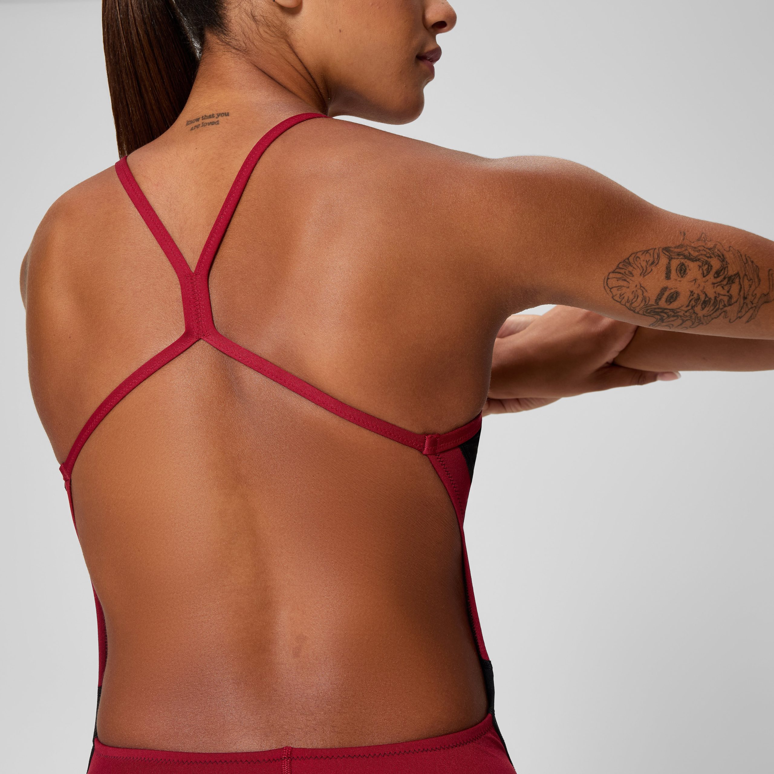 Women's Edge Splice One Back One Piece Black/Red - Image 4