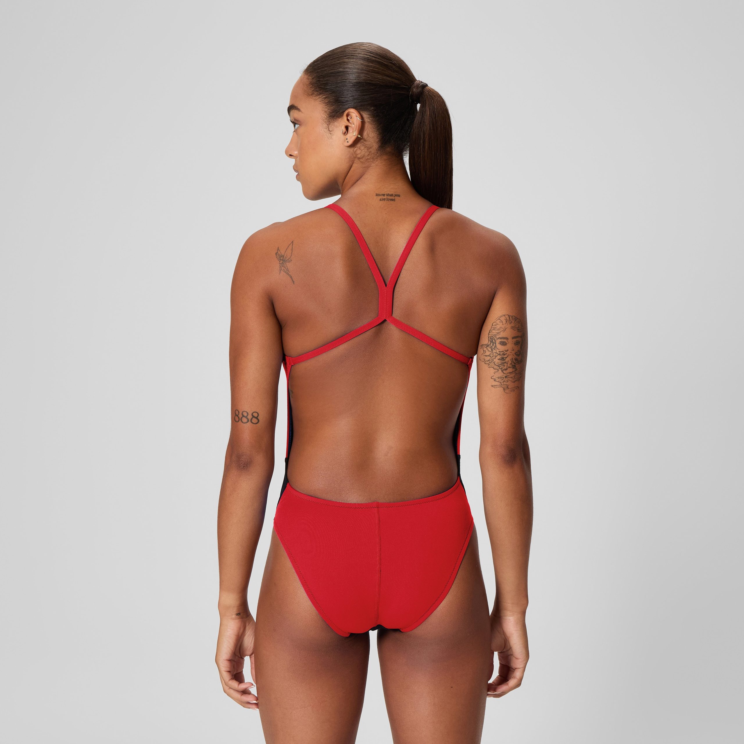Women's Edge Splice One Back One Piece Black/Red - Image 3