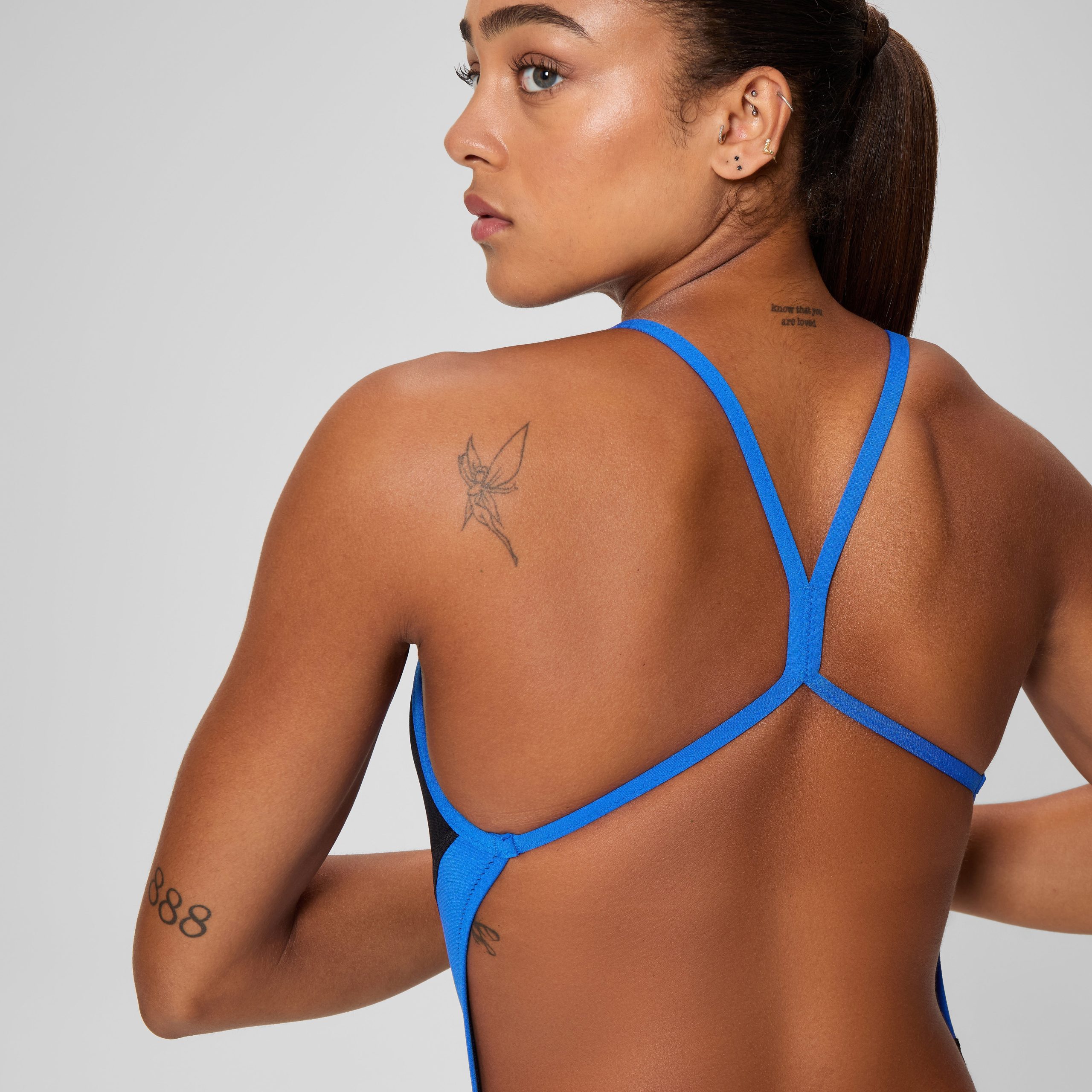 Women's Edge Splice One Back One Piece Black/Blue - Image 4