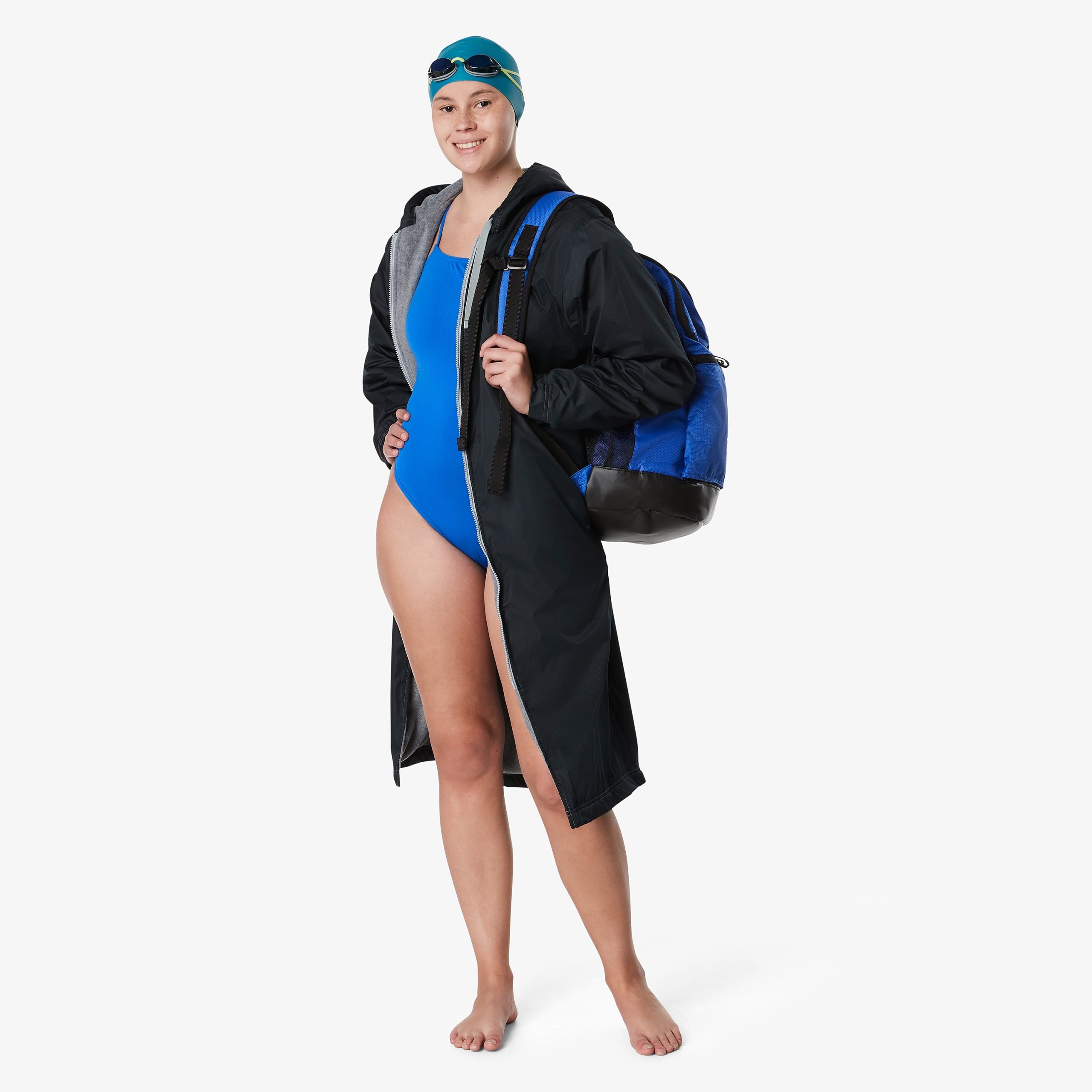 Women's Solid Strappy One Piece Blue - Image 4