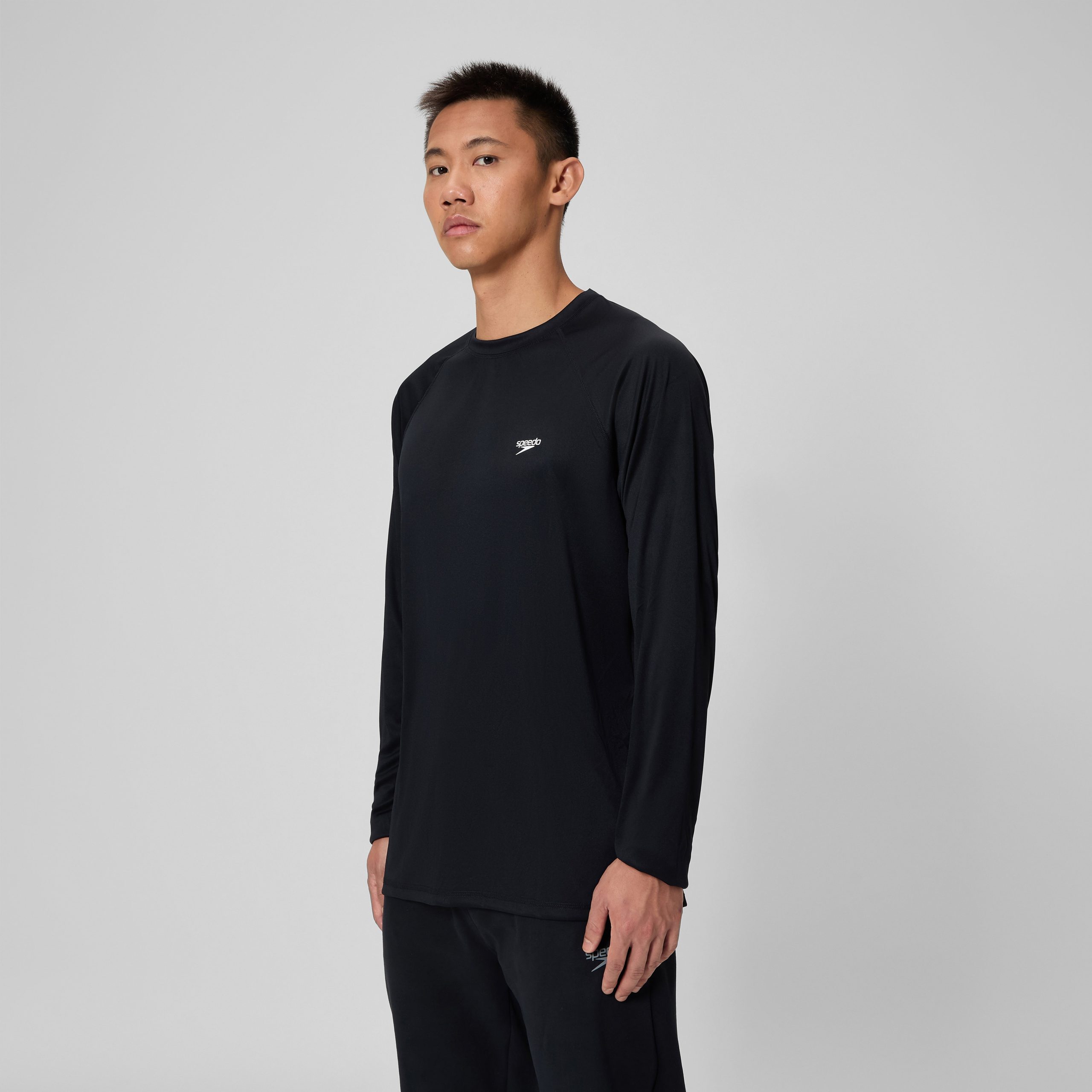 Men's Easy Long Sleeve Rashguard Black - Image 2