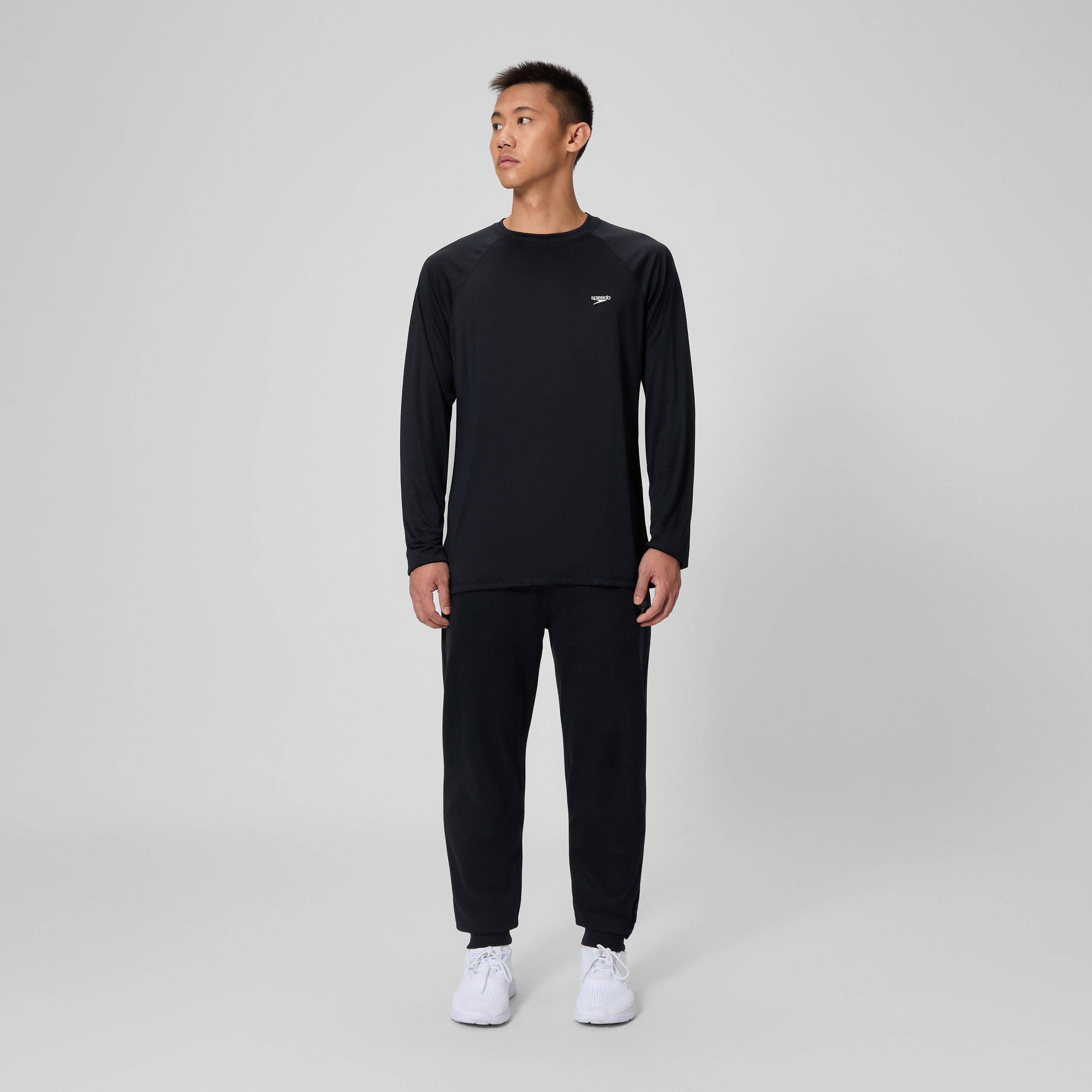 Men's Easy Long Sleeve Rashguard Black - Image 4