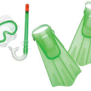 Kids Aqua Quest Mask. Snorkel & Fin Set Green