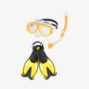 Adult Adventure Mask. Snorkel & Fin Set Orange