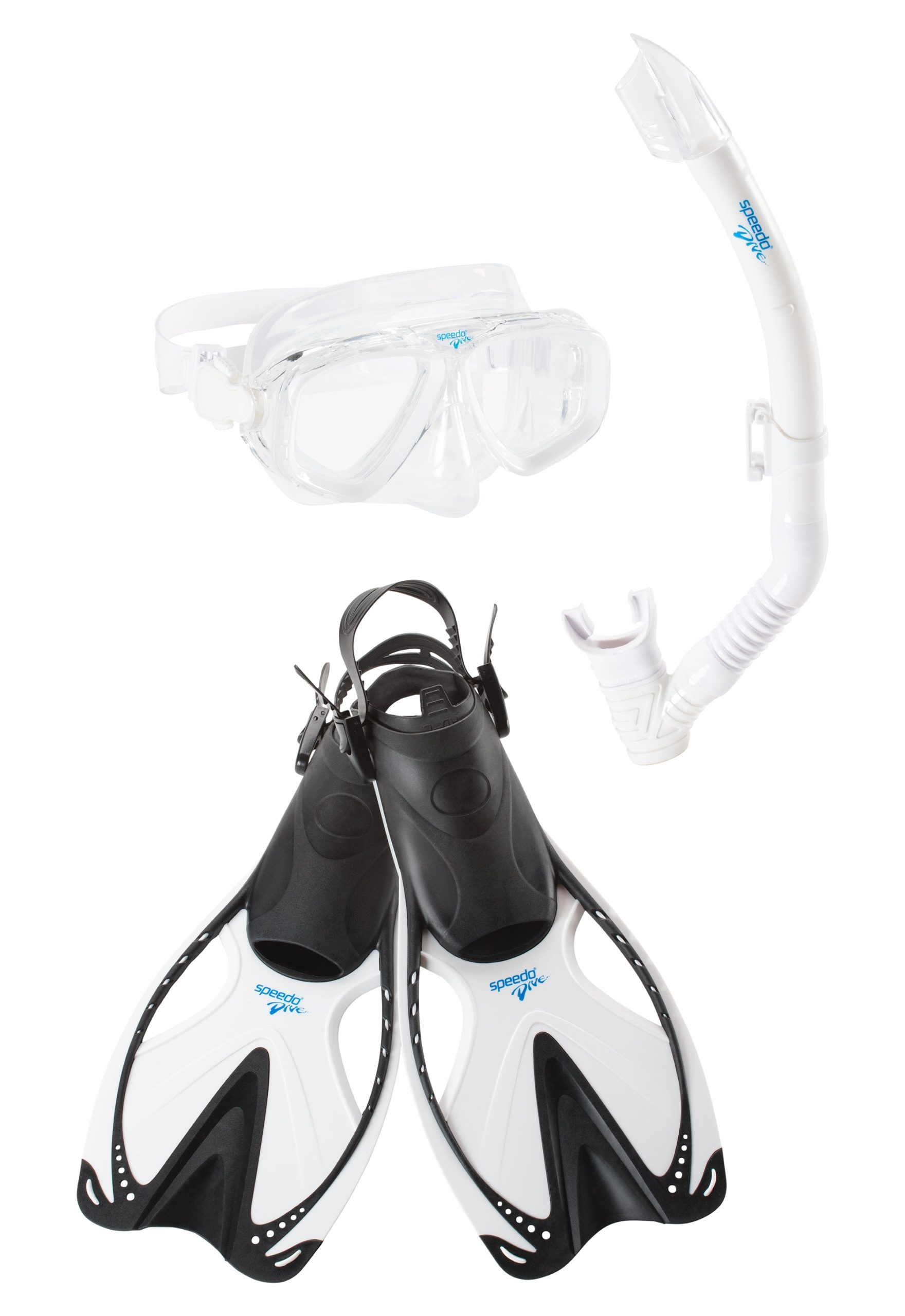 Unisex Adult Adventure Mask/Snorkel/Fin Set Black/Clear