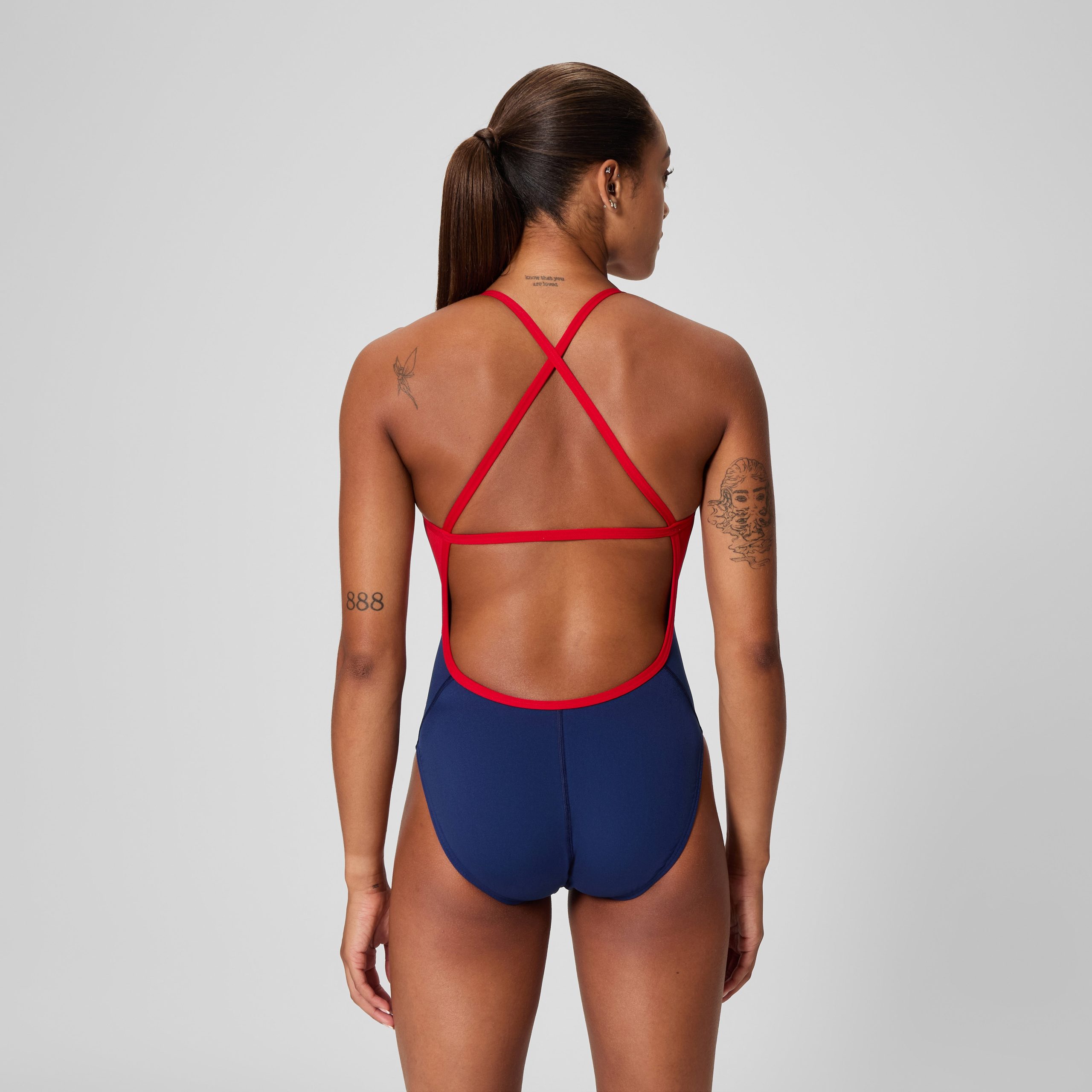 Women's Spark Splice Crossback One Piece Navy - Image 3