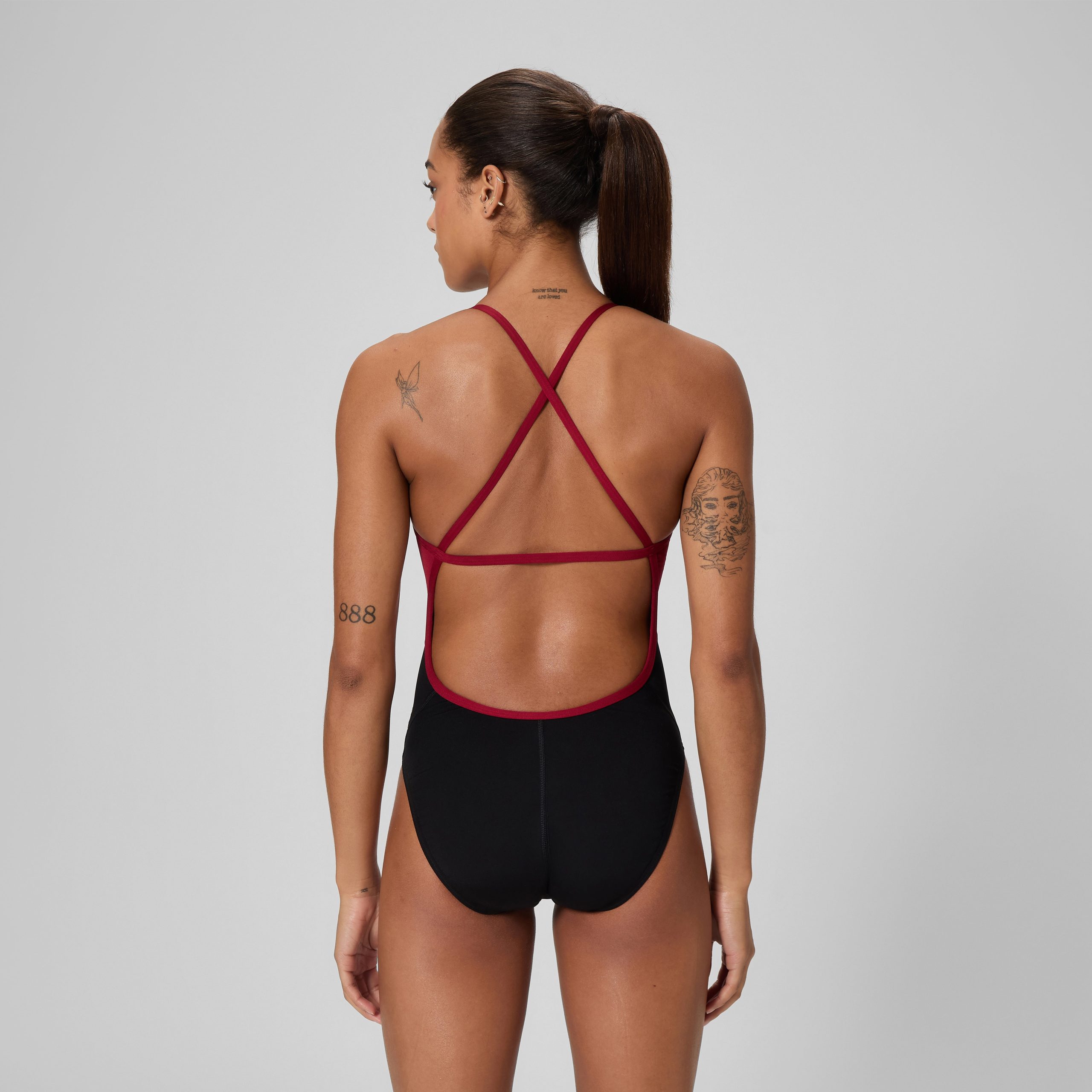 Women's Spark Splice Crossback One Piece Red - Image 3