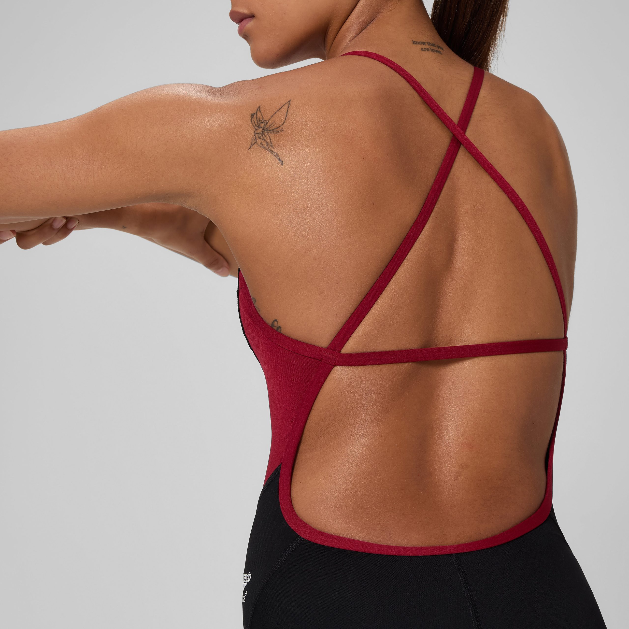 Women's Spark Splice Crossback One Piece Red - Image 4