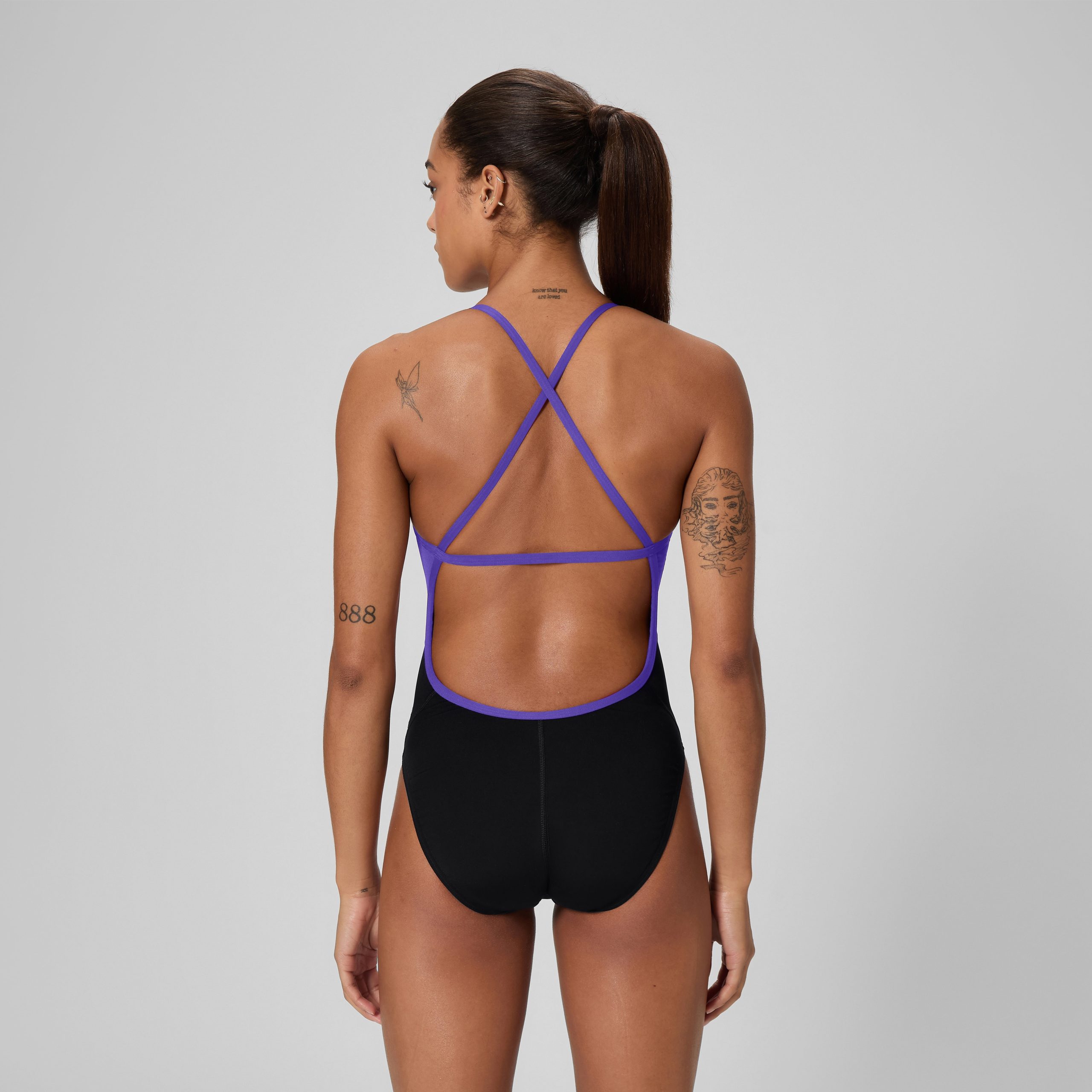 Women's Spark Splice Crossback One Piece Purple - Image 3