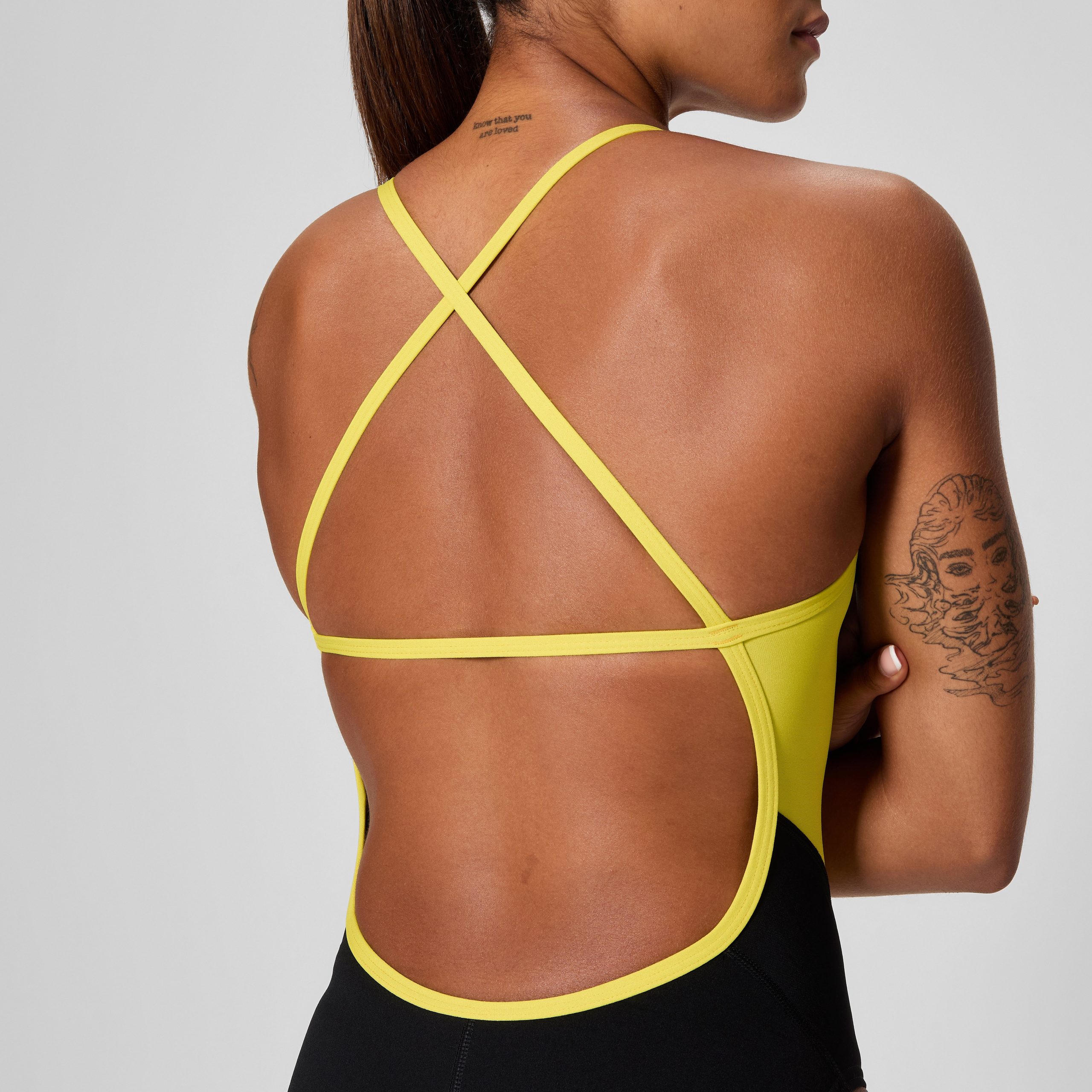 Women's Spark Splice Crossback One Piece Yellow - Image 4