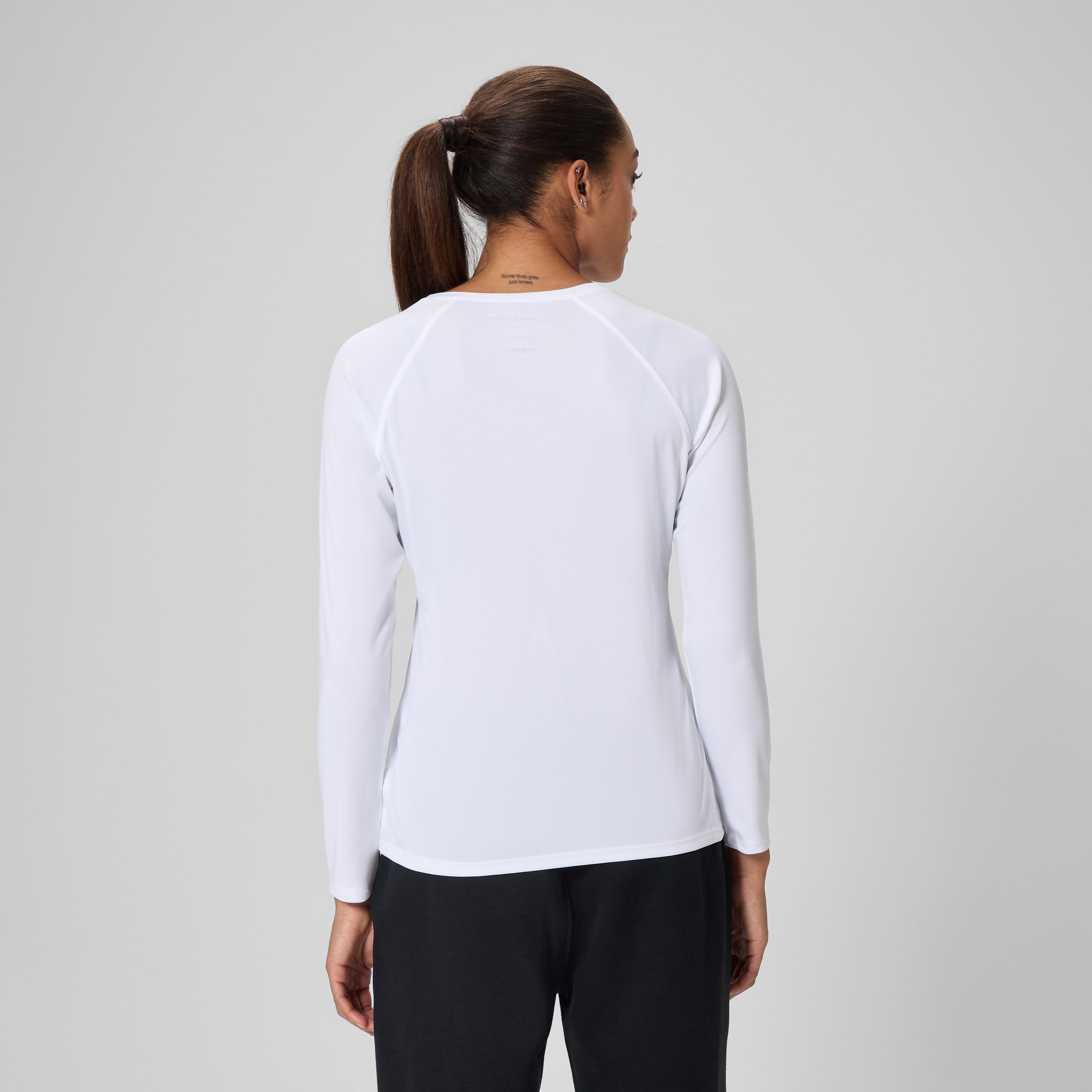 Women's Long Sleeve Swim Tee White - Image 3