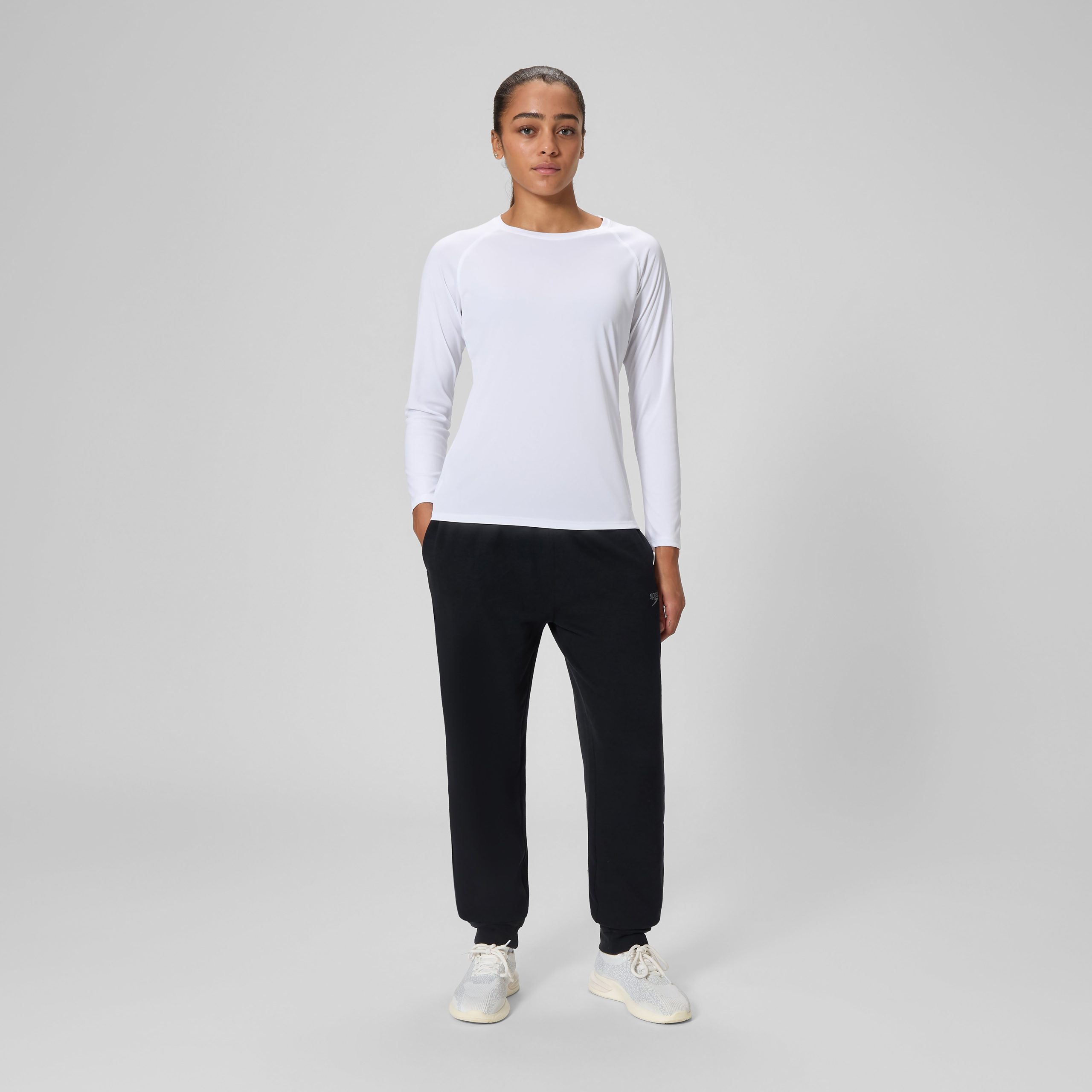 Women's Long Sleeve Swim Tee White - Image 4